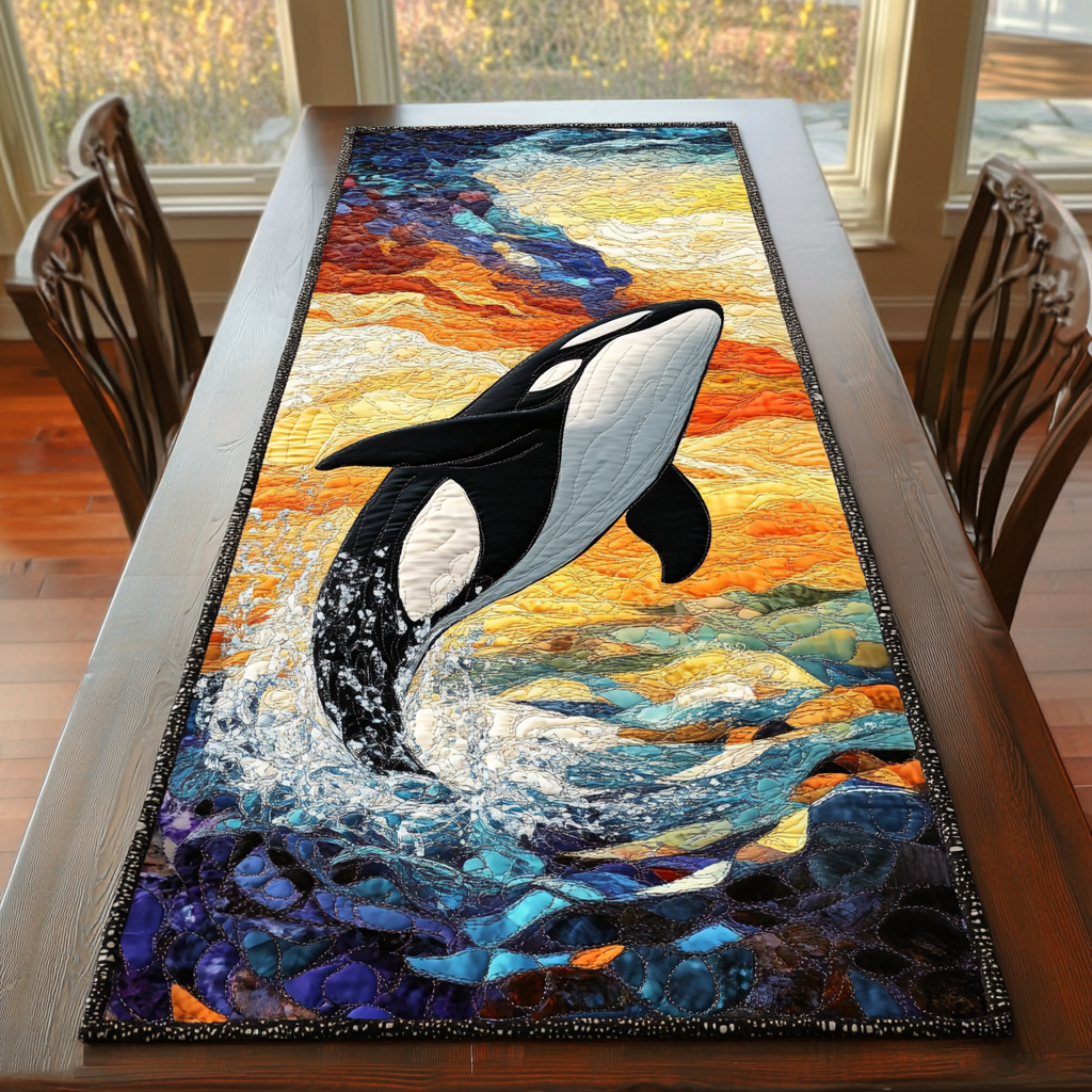 Deep Dive Quilted Table Runner Dining Table Decor Ideas Whale Themed Gifts