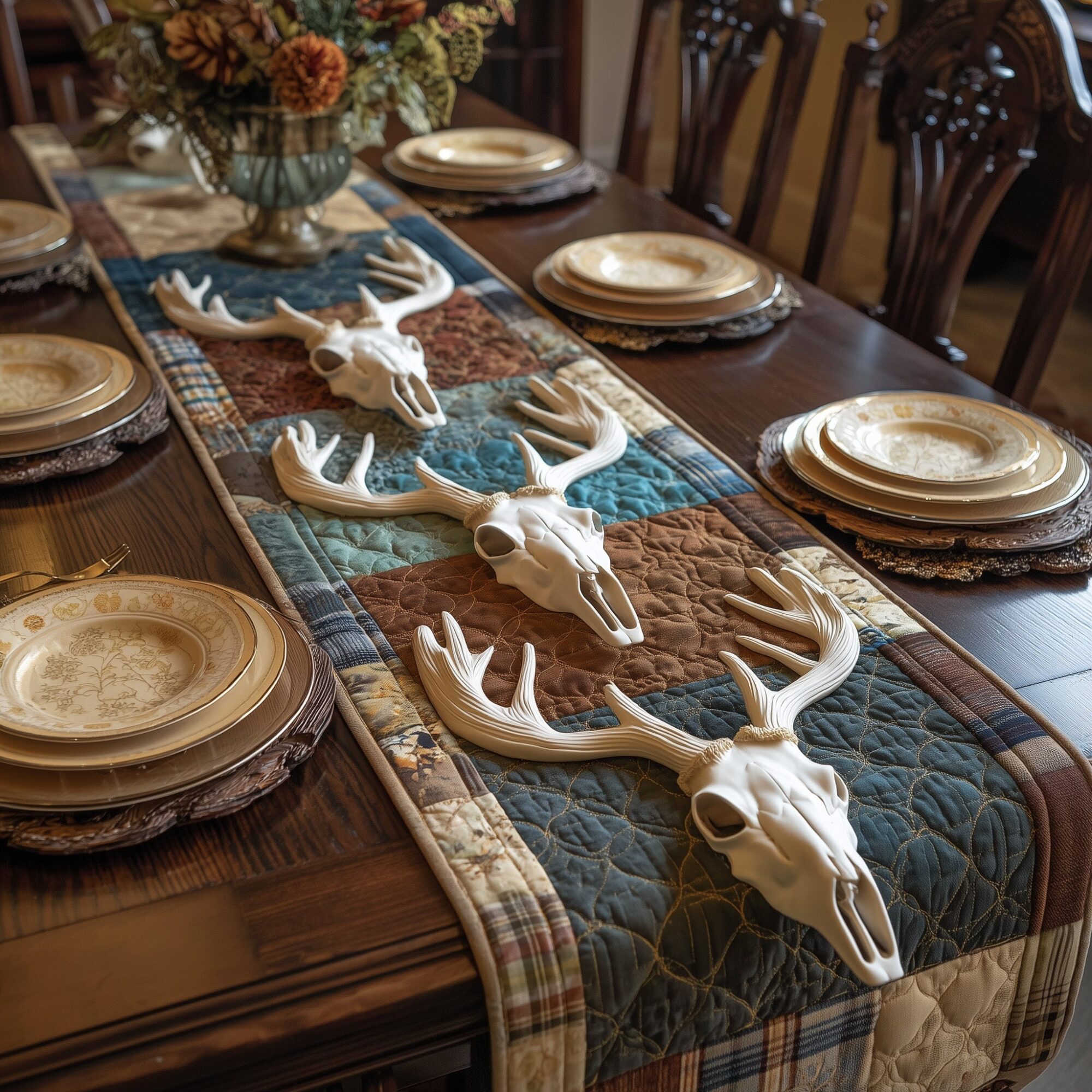Deer Serenity Quilted Table Runner Best Table Runner Christmas Gifts For Deer Hunters