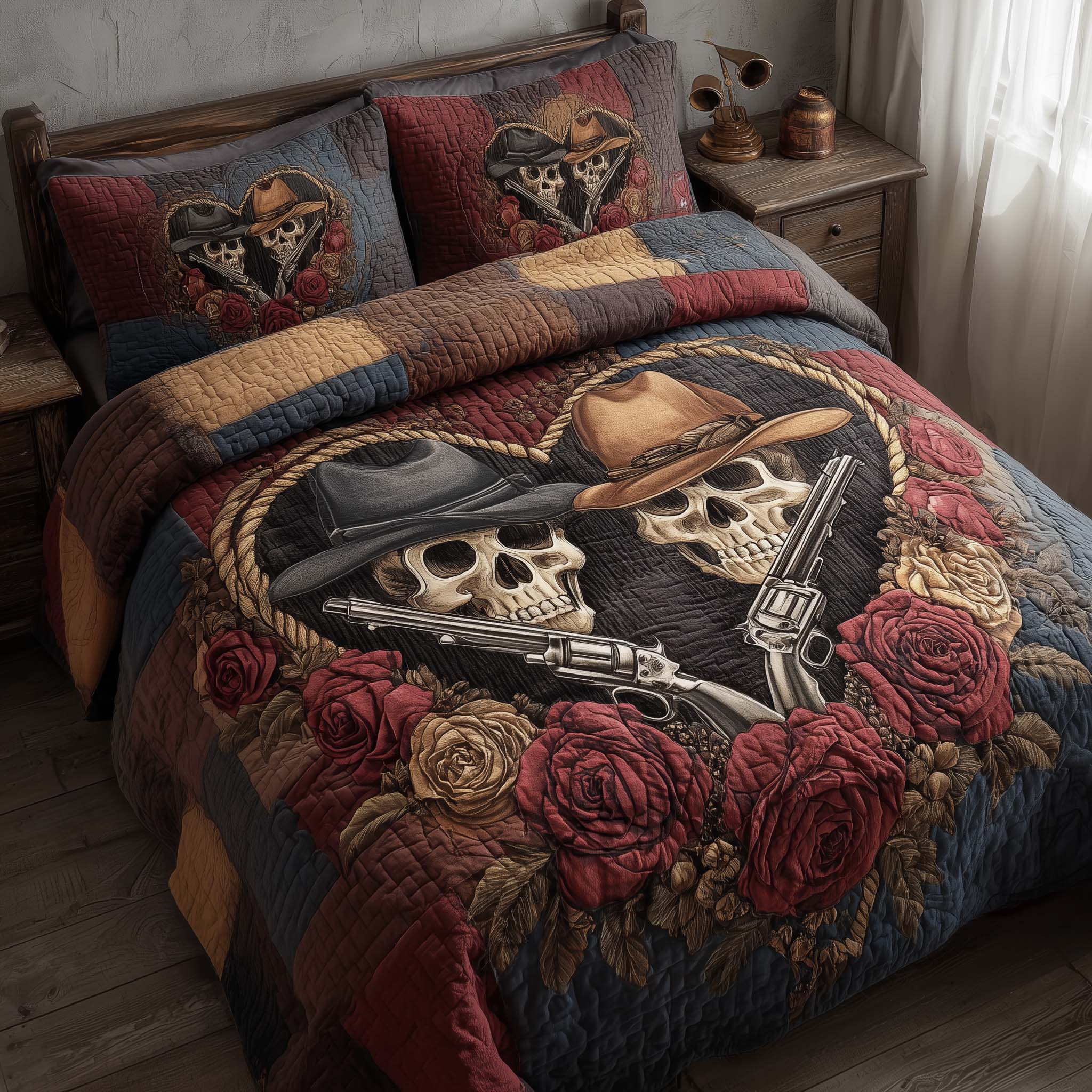 Desert Heart Quilted Bedding Set Good Sheet Sets Unique Skull Gifts For Him