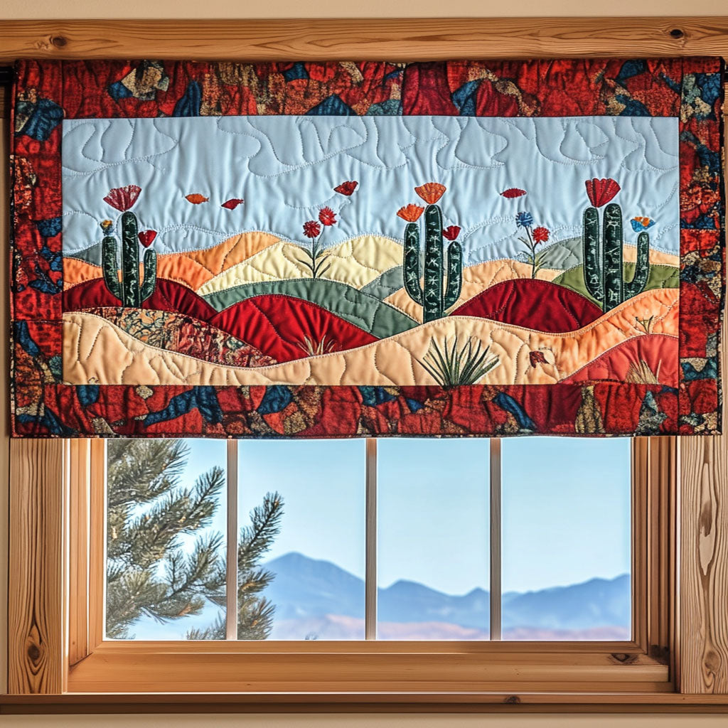 Desert Horizon Quilted Valance Entrance Way Ideas Cactus For Birthday Gift