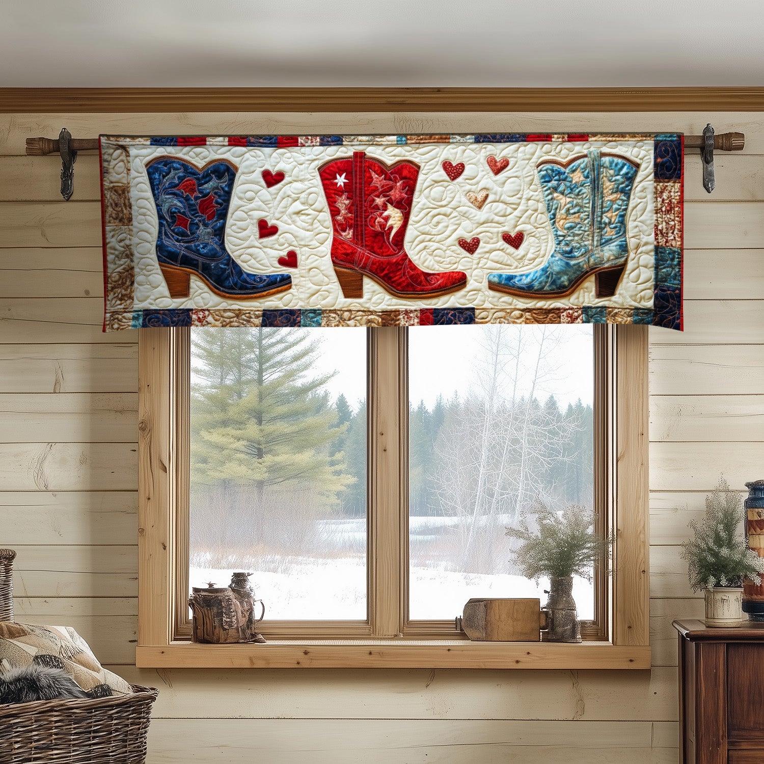 Desert Star Boots Quilted Valance Front Entryway Ideas Cowboy Theme Diaper Cake