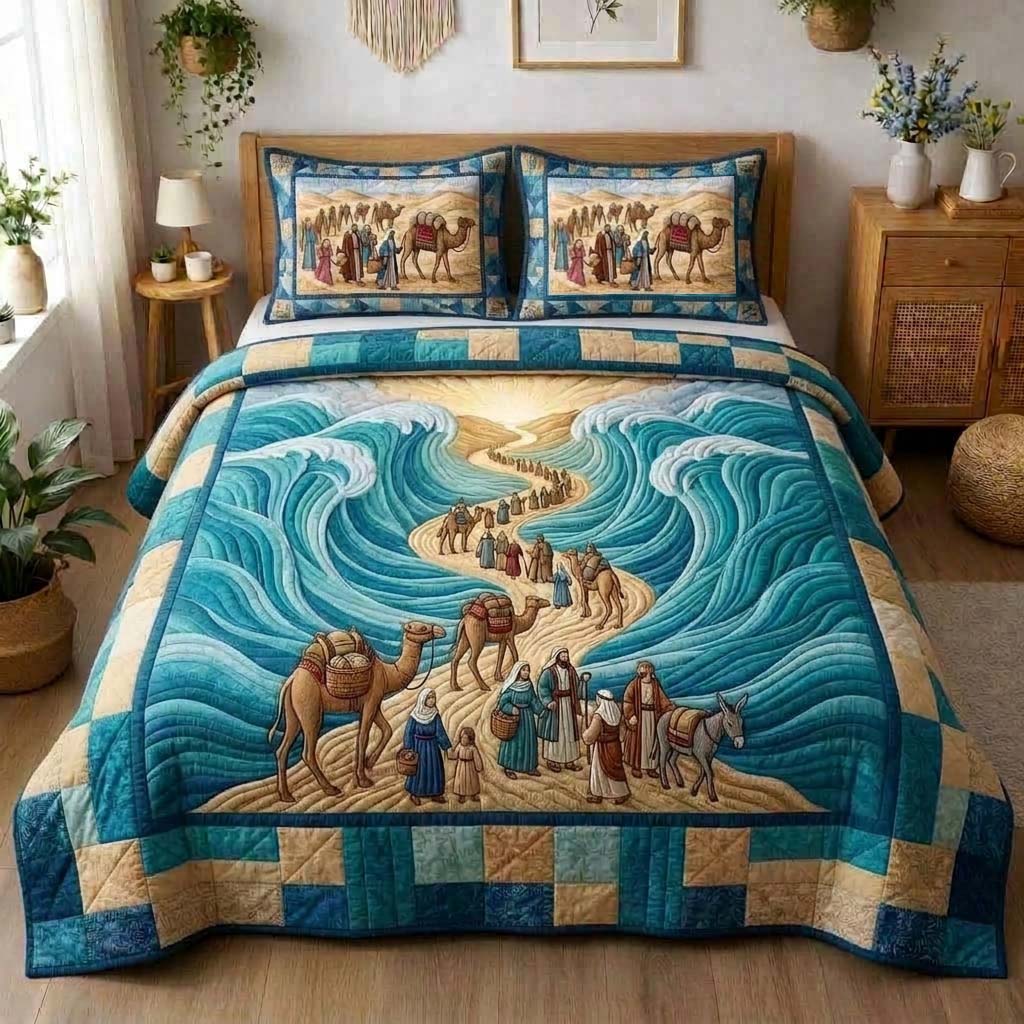 Divine Passage Path Quilted Bedding Set Bed Comforter Sets Unique Passover Gifts