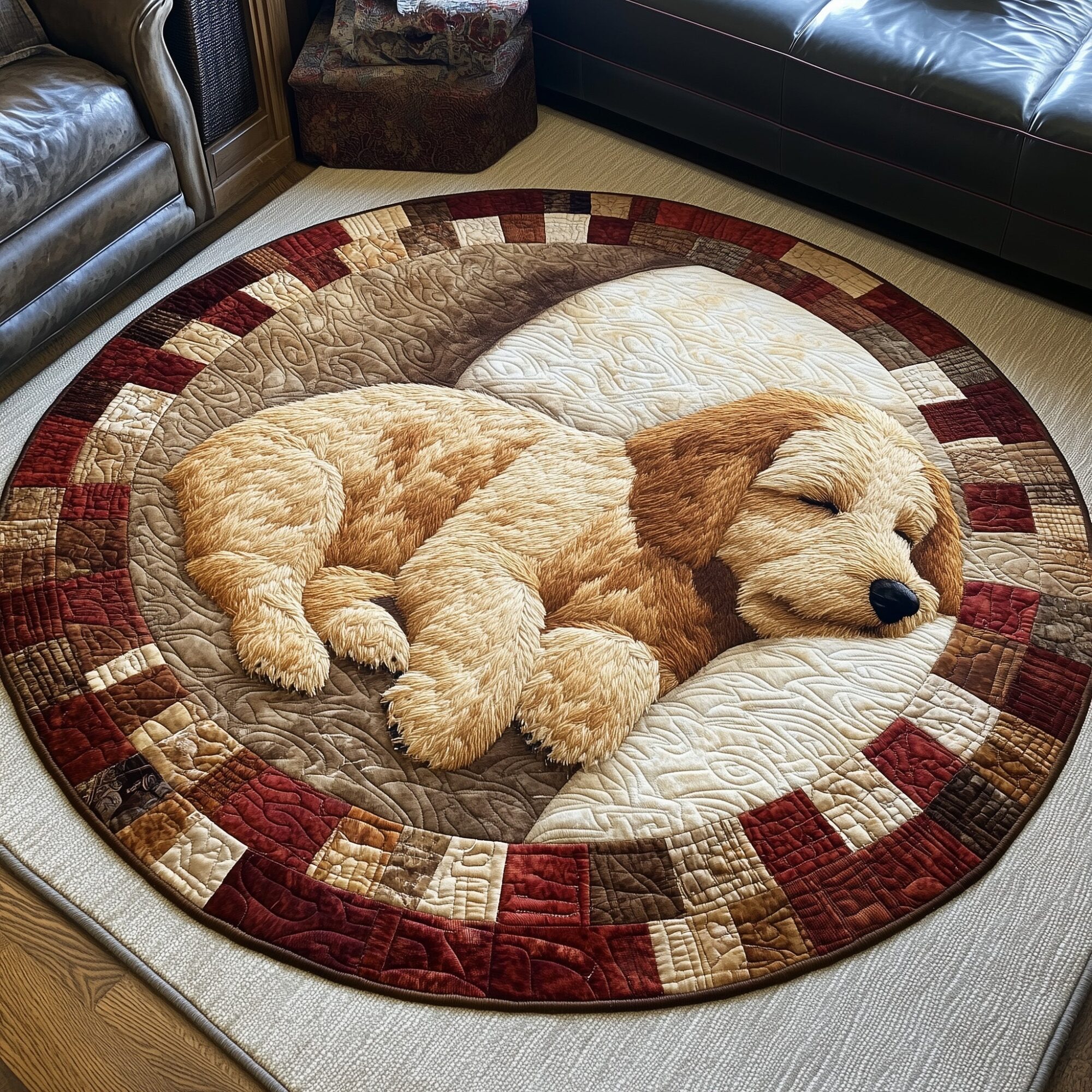 Doodle Nap Time Quilted Round Mat Perfect Quilted Round Mat for Any Floor Surface