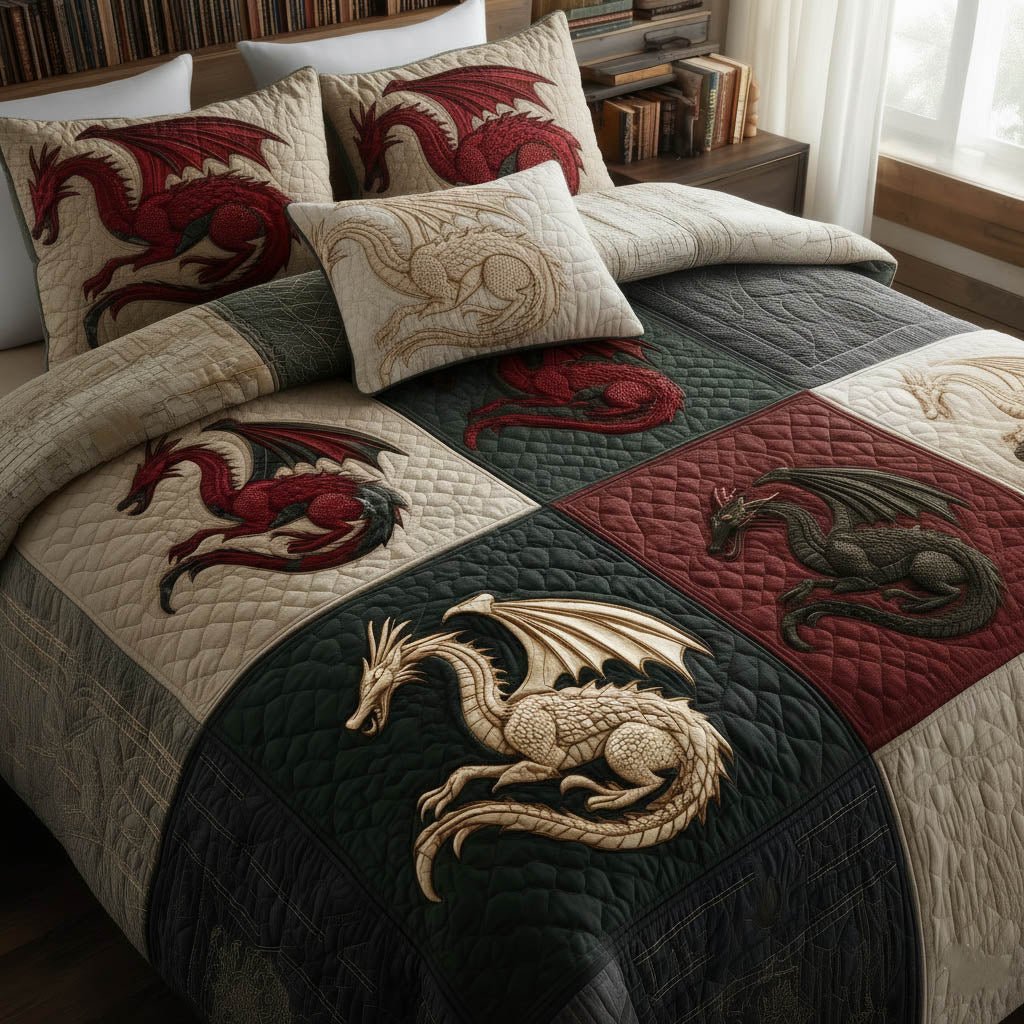 Dragon Quilted Bedding Set Best Sheets Ever Items Stuff For DragonLovers