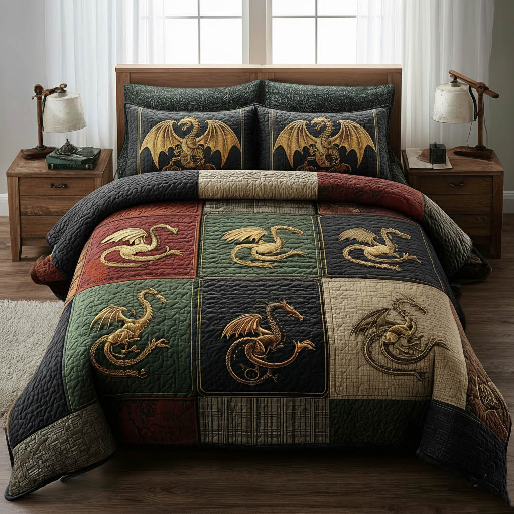Dragon Quilted Bedding Set Great Sheet Sets Awesome Dragon Lover Gift Ideas