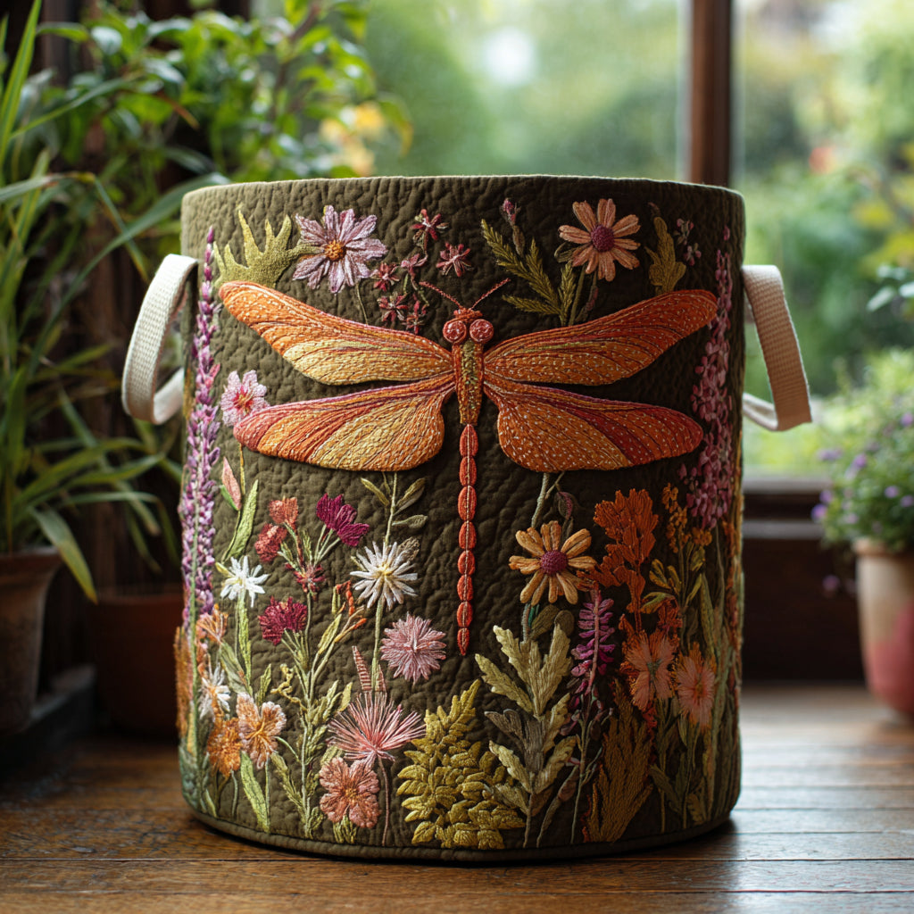 Dragonfly Garden Quilted Laundry Basket Coolest Laundry Baskets Novelty Dragonfly Gifts