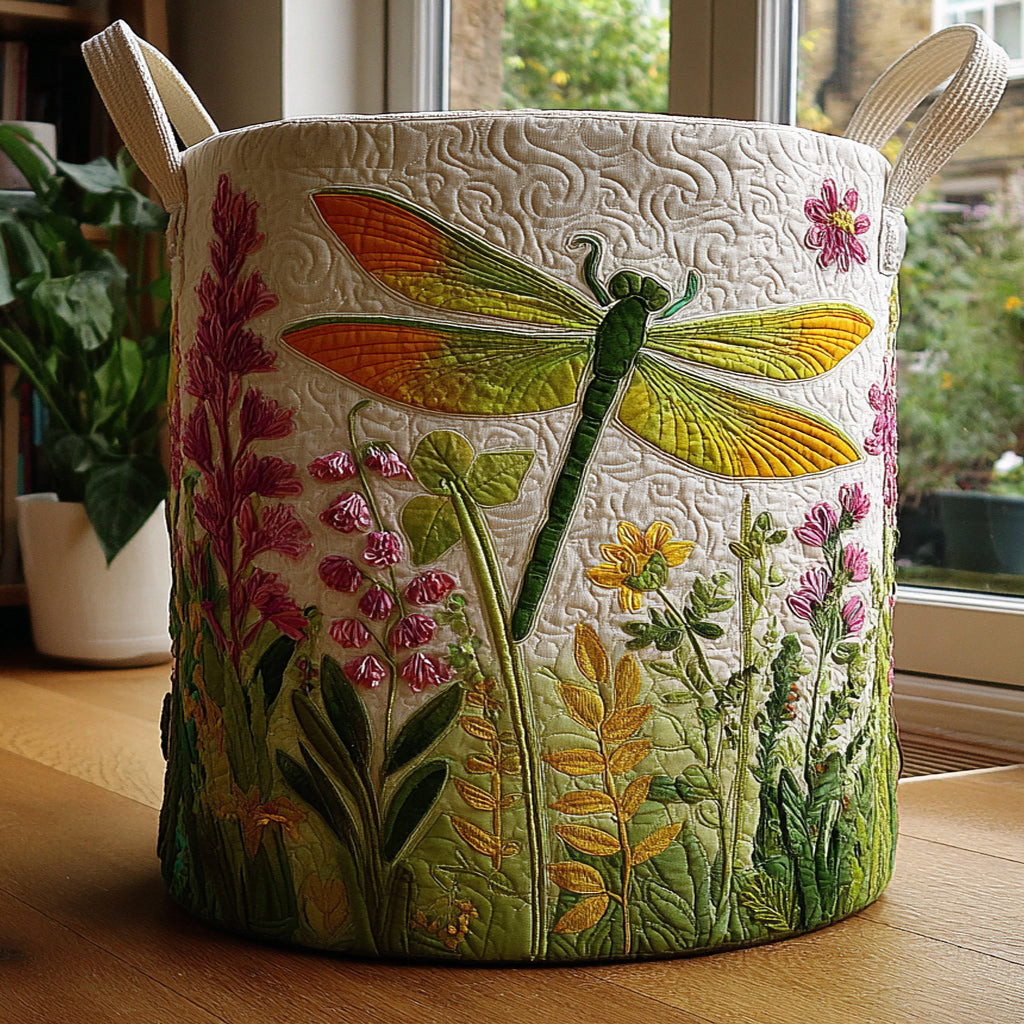 Dragonfly Mirage Quilted Laundry Basket Unique Laundry Hamper Ideas Dragonfly Gifts For Lady