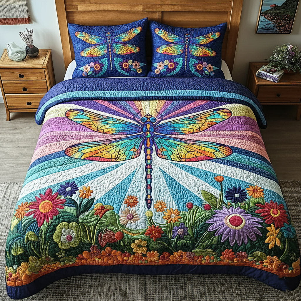Dragonfly Quilted Bedding Set Bedding Decor Best Dragonfly Gifts For Christmas