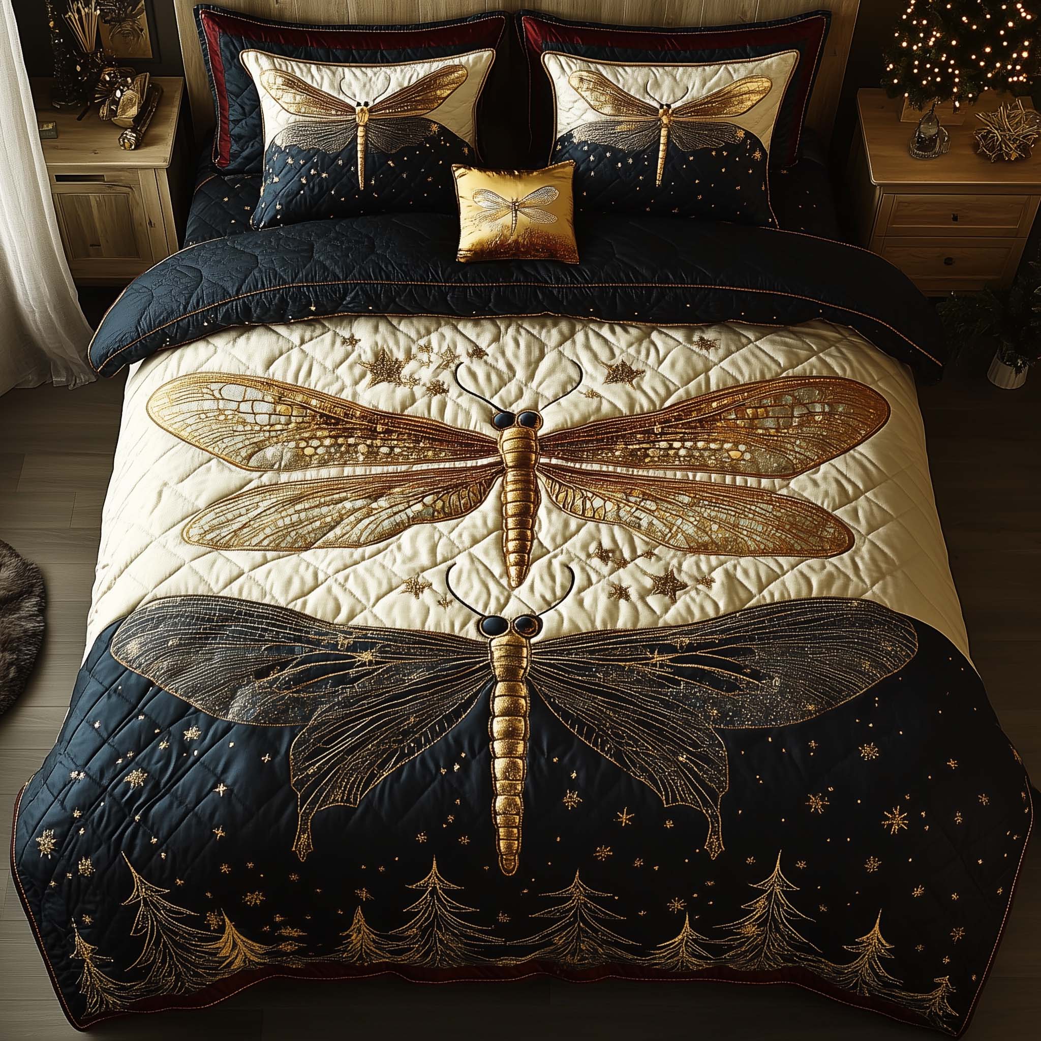 Dragonfly Quilted Bedding Set Best Fitted Sheets Great Dragonfly Lover Gift Ideas