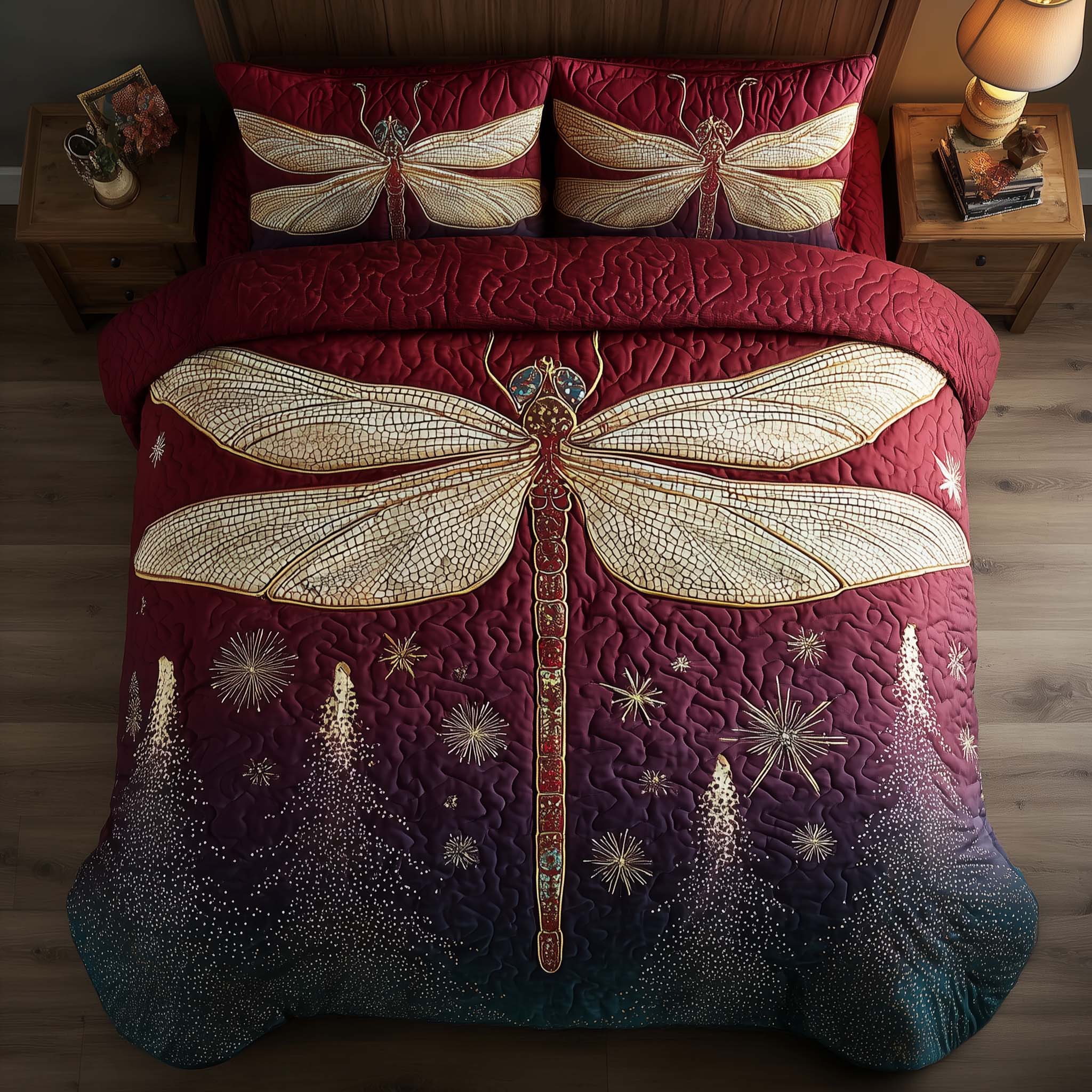 Dragonfly Quilted Bedding Set Best King Sheets Dragonfly Gifts For Girl