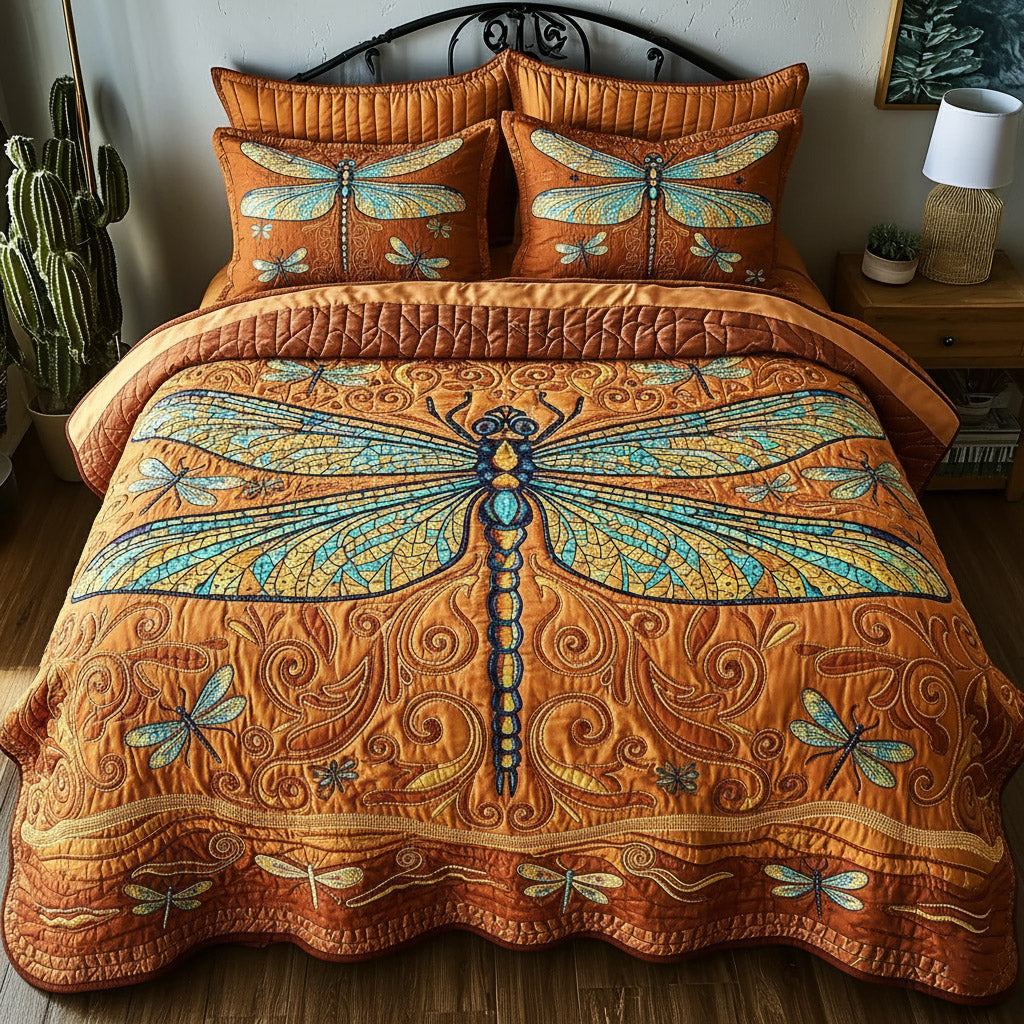 Dragonfly Quilted Bedding Set Best Sheet Sets Birthday Presents For Dragonfly Lovers