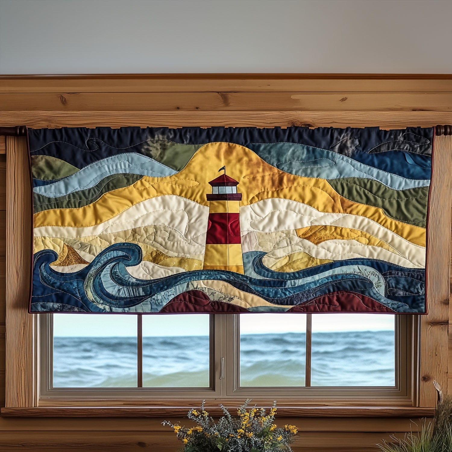 Dream of Seafarer Quilted Valance Christmas Decor For Entryway Ocean Themed Gift Ideas