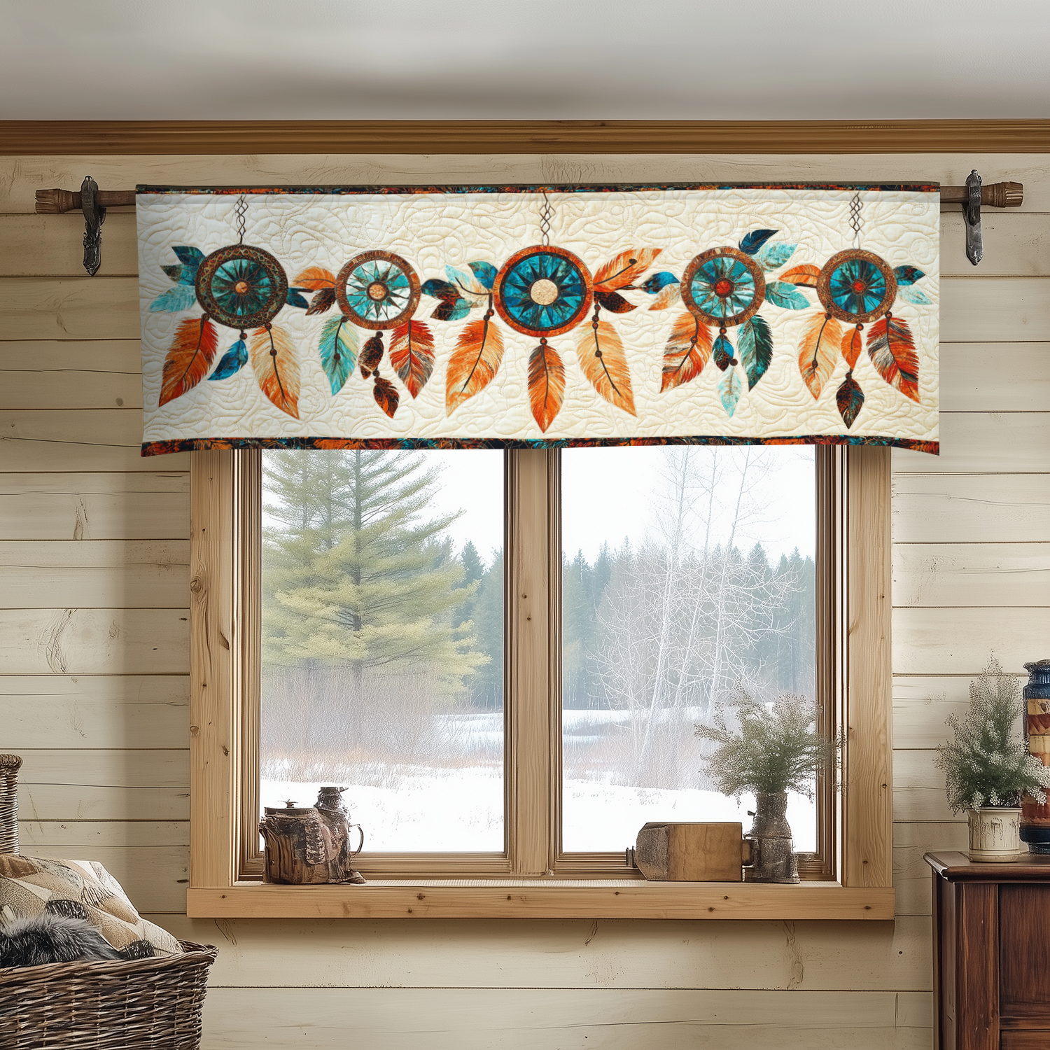 Dreamcatcher Charm Quilted Valance House Decor Items Native American Christmas Gift Ideas