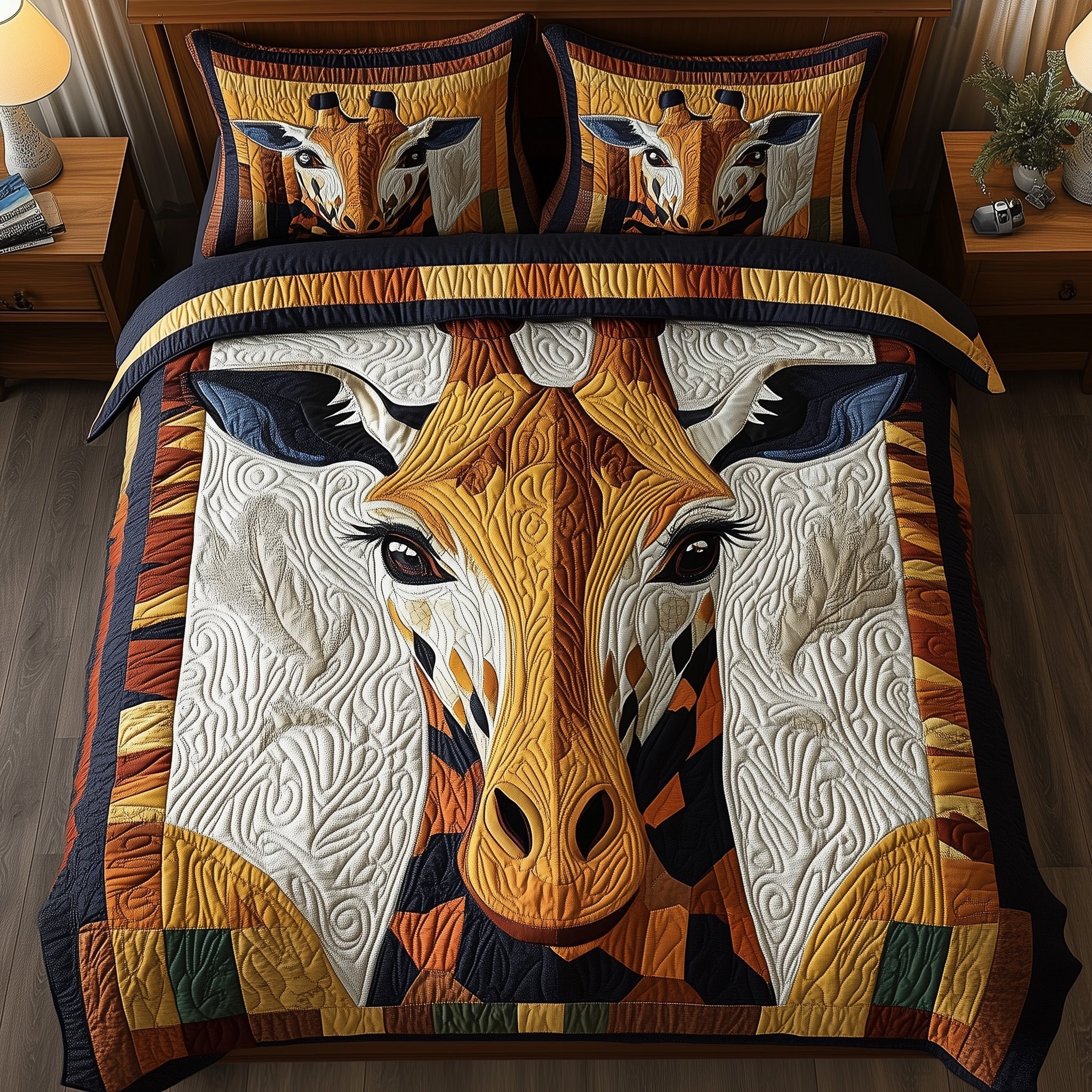 Dreamy Giraffe Quilted Bedding Set King Comforter Sets Unique Giraffe Gifts