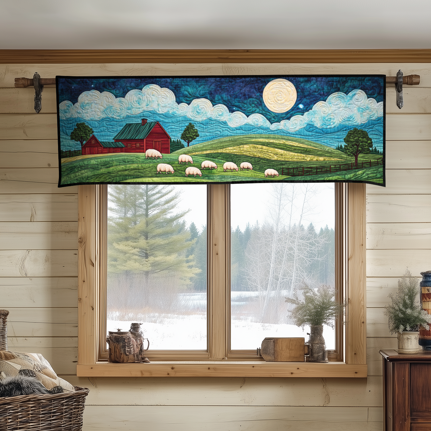 Dreamy Sheep Quilted Valance Entryway Design Ideas Farmer Present Ideas