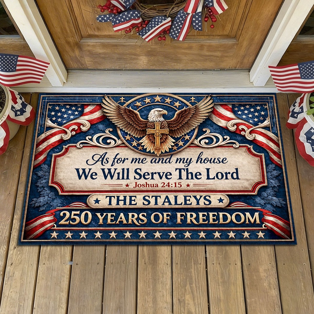 Eagle American Flag Freedom Welcome Mat Serve The Lord Floor Door Gifts For Teens