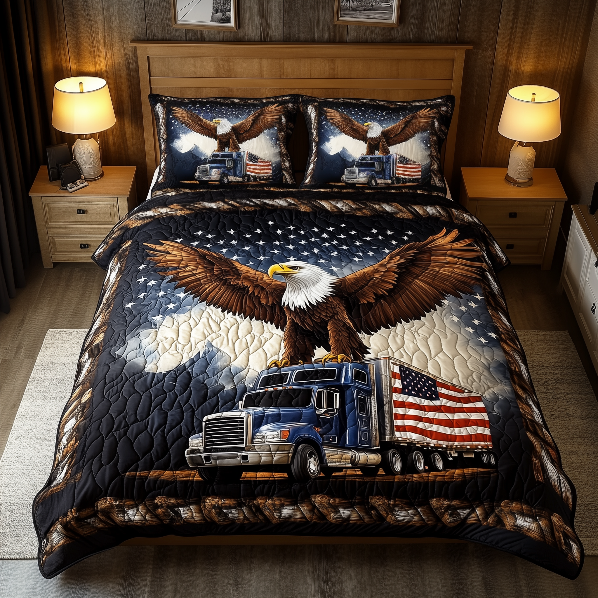 Eagle of Freedom Quilted Bedding Set Good Bed Sheet Sets Best Eagle Items Gifts