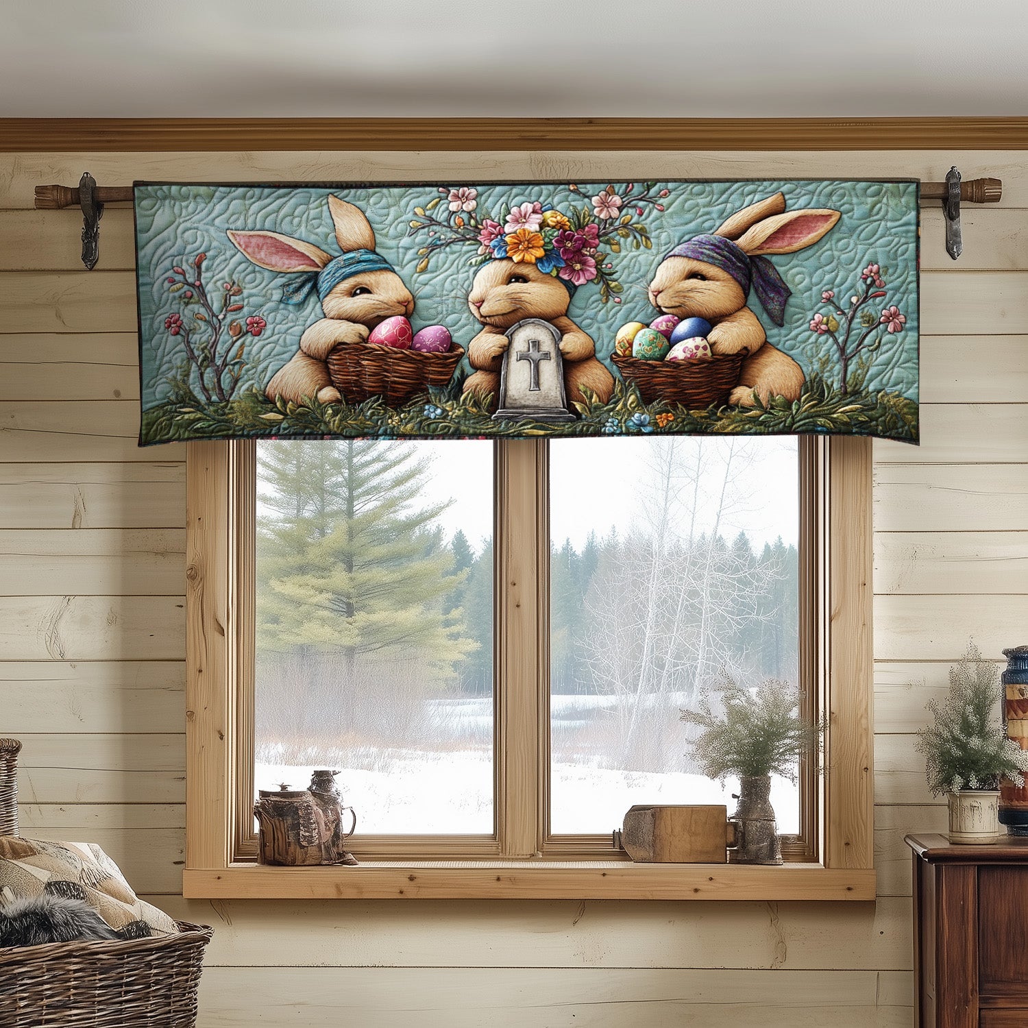 Easter Blessings Quilted Valance Christmas Decor For Entryway Best Easter Gifts