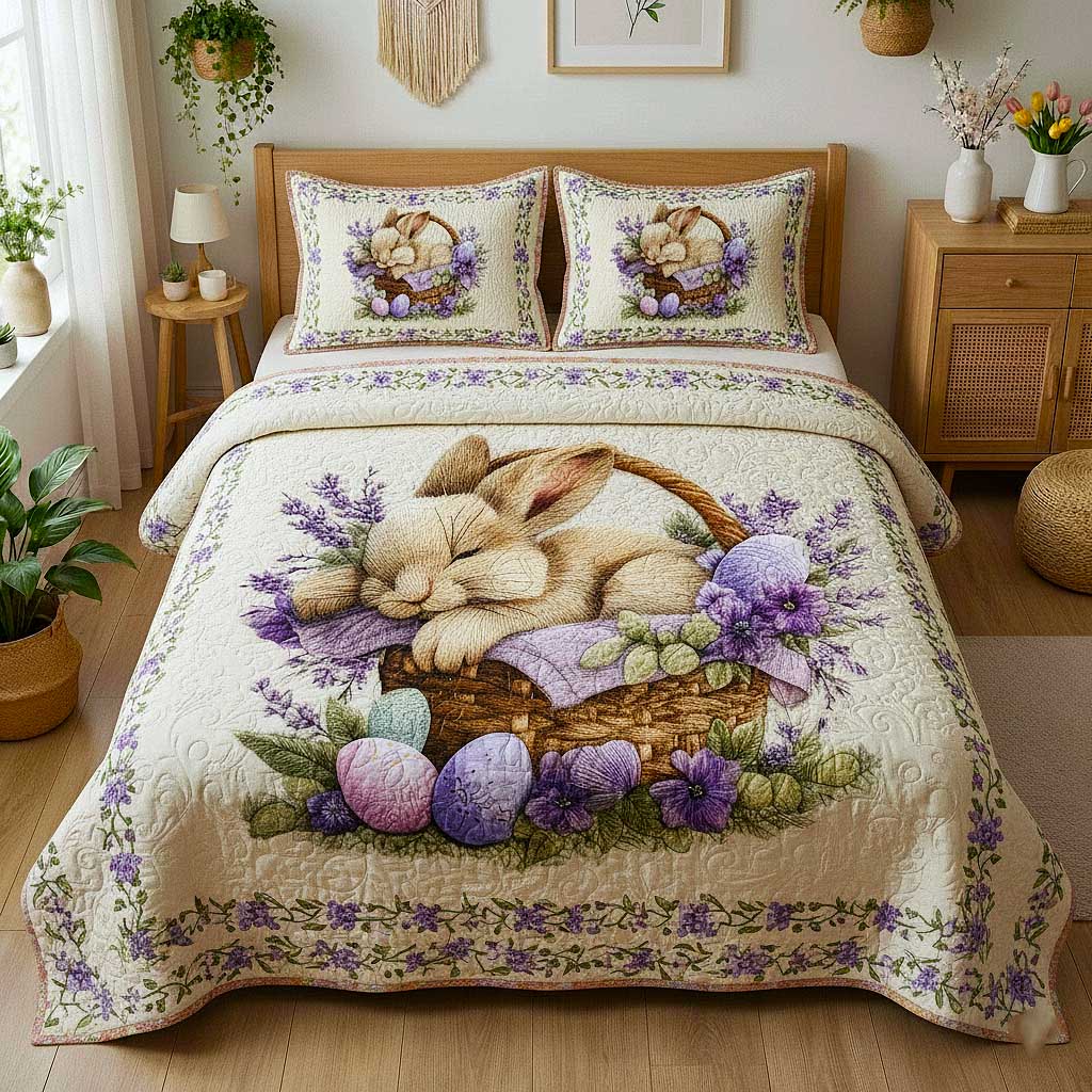 Easter Joy Quilted Bedding Set Best Fitted Sheets Cute Easter Gifts For Teen