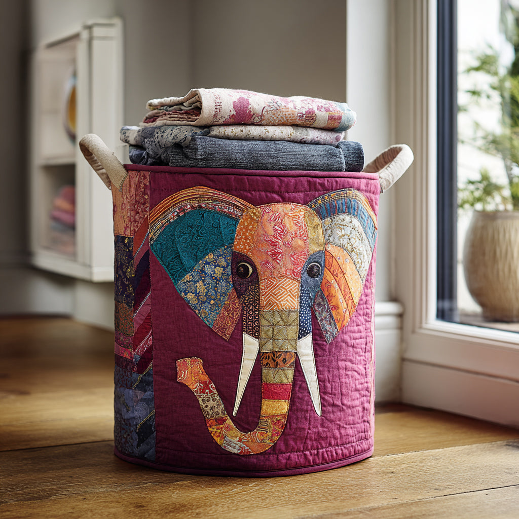 Elephant Oasis Quilted Laundry Basket Laundry Clothes Basket Good Gifts For Elephant Lovers
