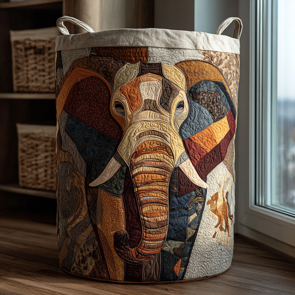 Elephant Spirit Quilted Laundry Basket Unique Laundry Basket Cute Elephant Presents