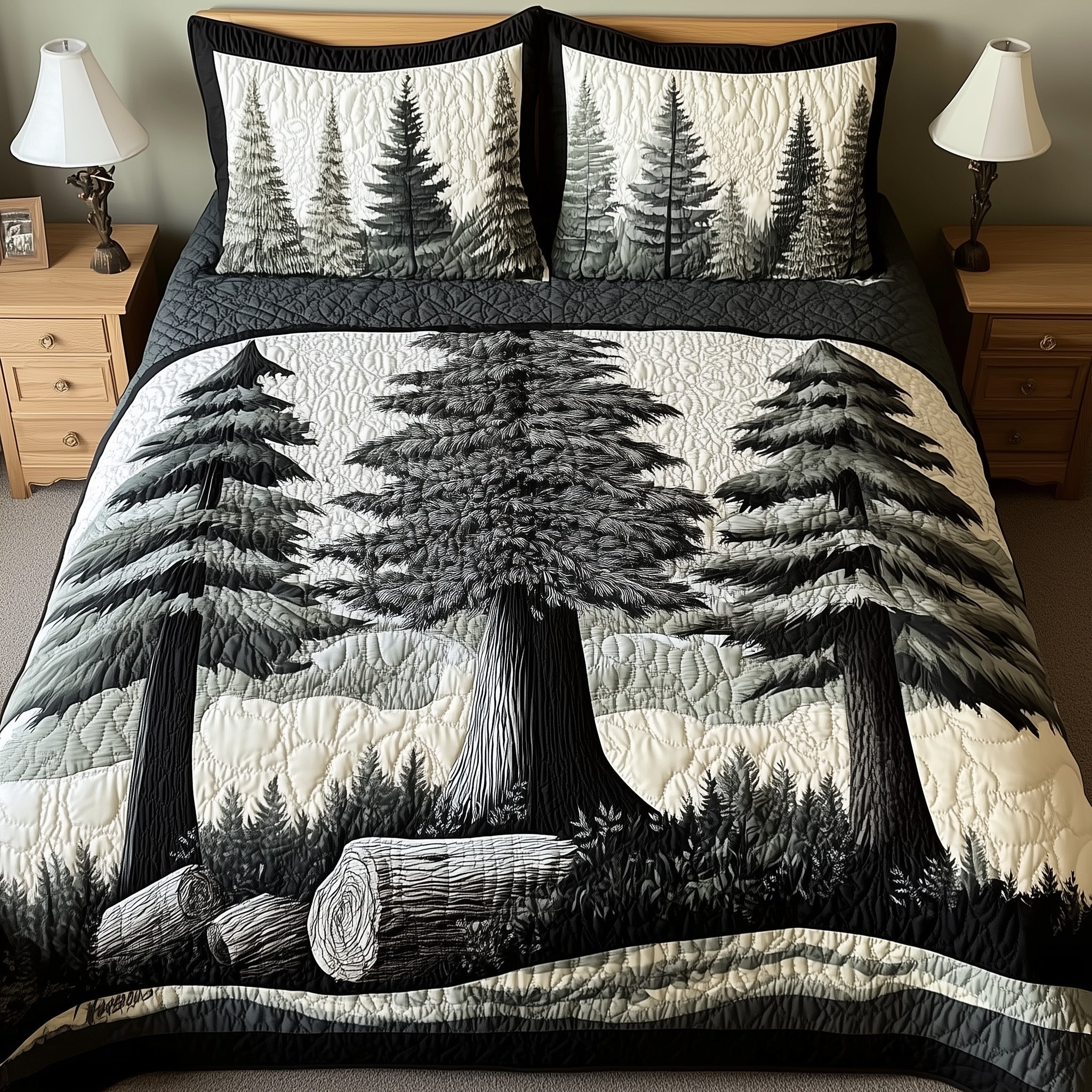 Enchanted Forest Quilted Bedding Set Best King Bed Sheets Special Birthday Gifts For Dad