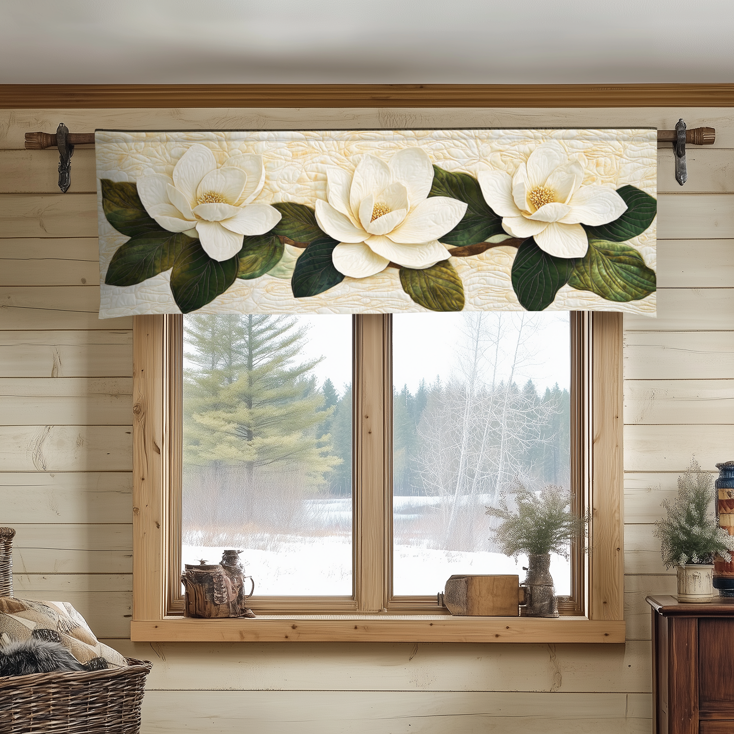Enchanted Garden Quilted Valance Home Entrance Decor Ideas Flower Lily Themed Gifts
