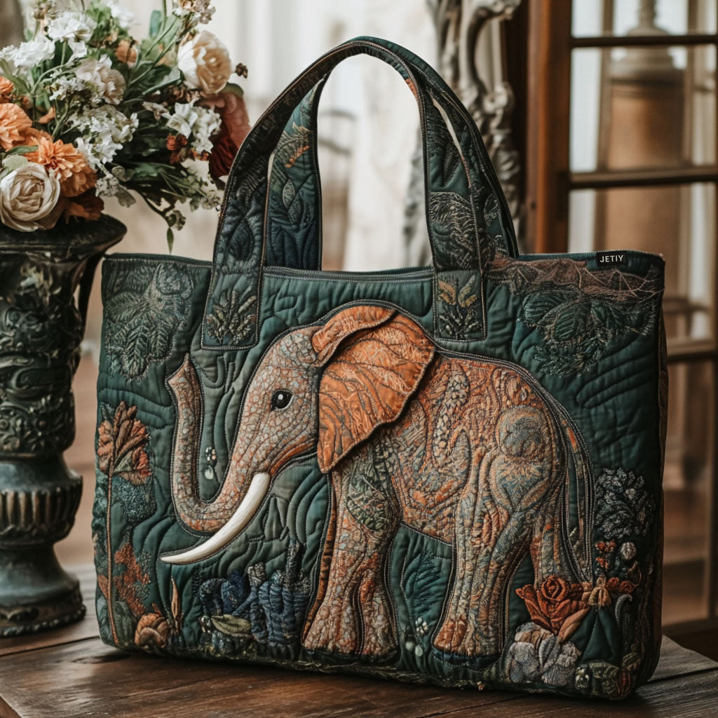 Eternal Elephant Quilted Tote Bag Handbag For Women Native American Gift Ideas