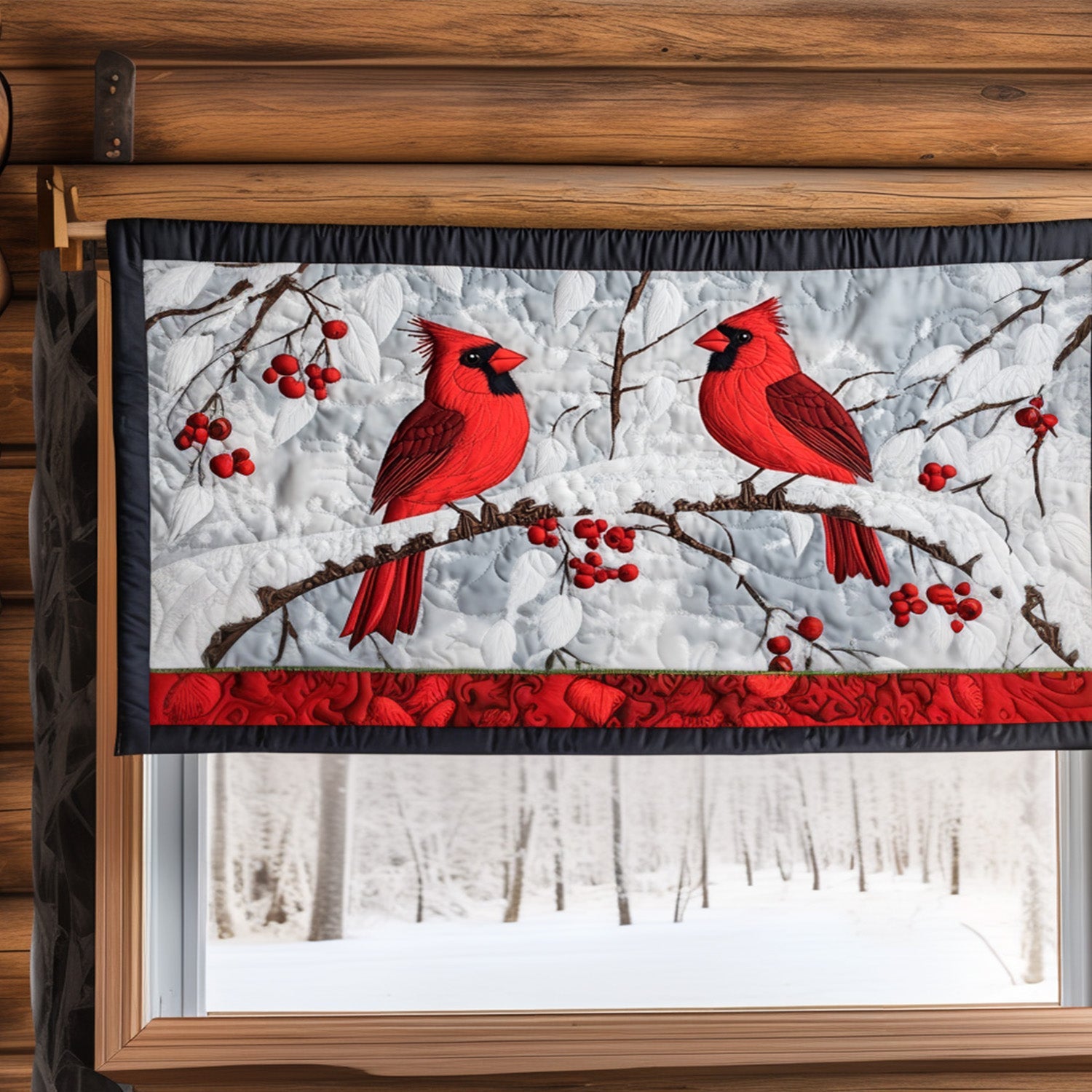 Eternal Love Cardinal Quilted Valance Front Entryway Ideas Red Cardinal Gifts For Mom