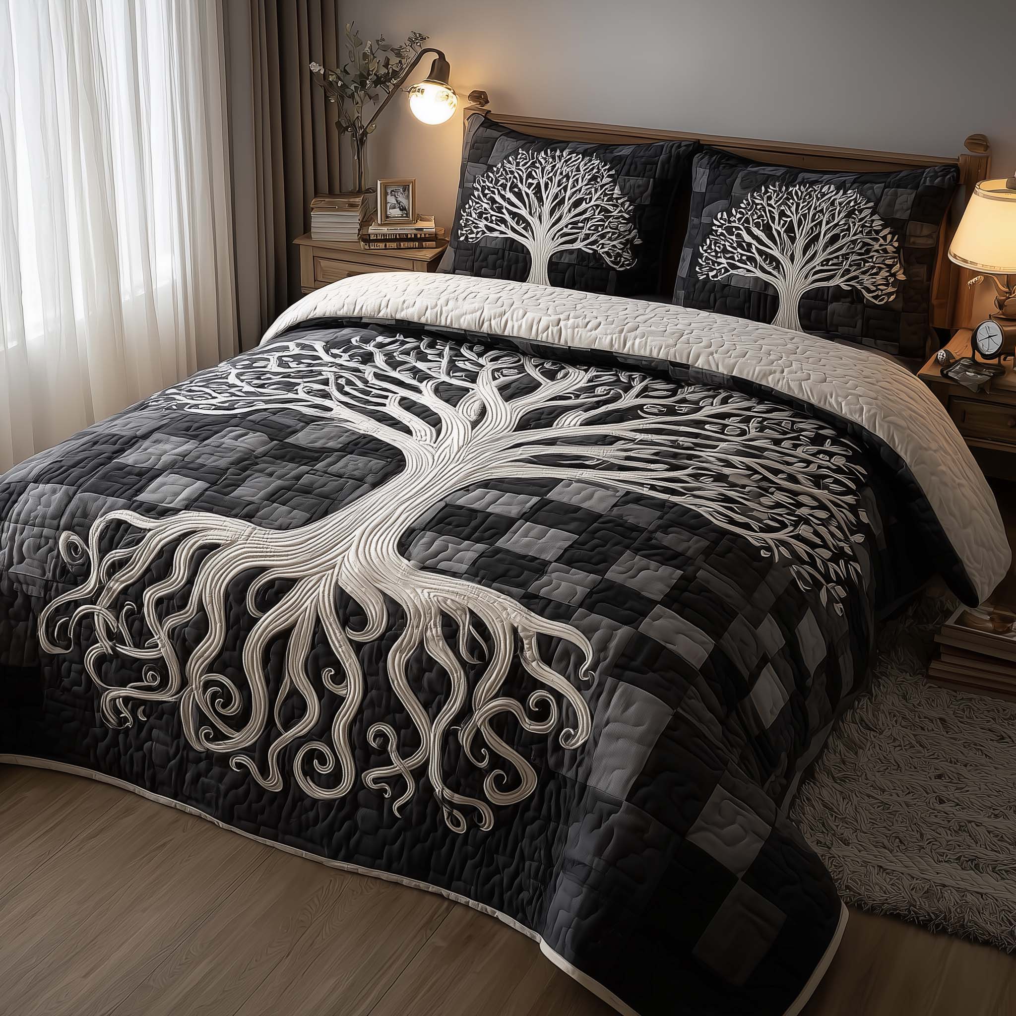 Eternal Roots Quilted Bedding Set Bedspread Quilts Tree Of Life Gifts For Mom