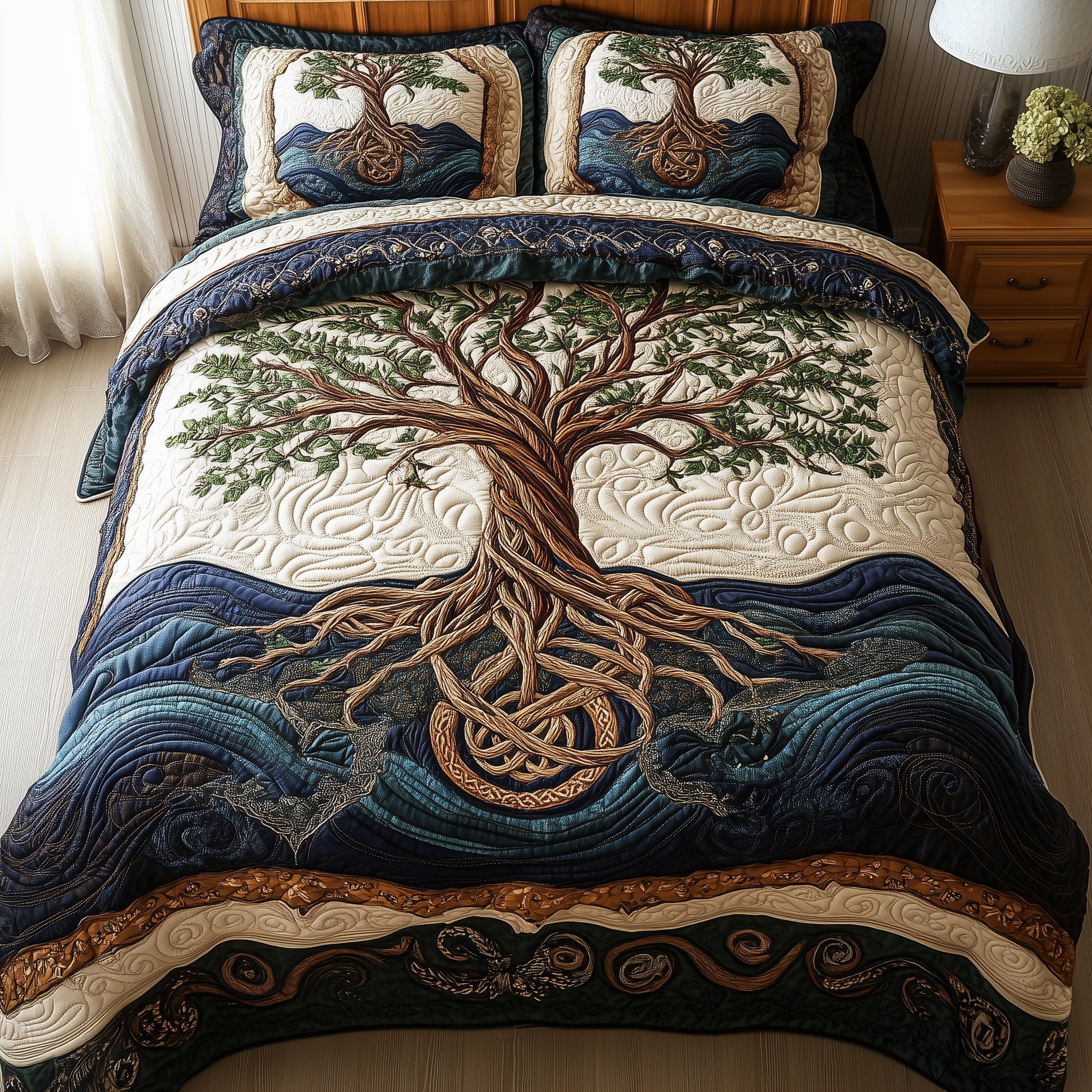 Eternal Tree Of Life Quilted Bedding Set Bed Decor Tree Of Life Gifts For Grangarents