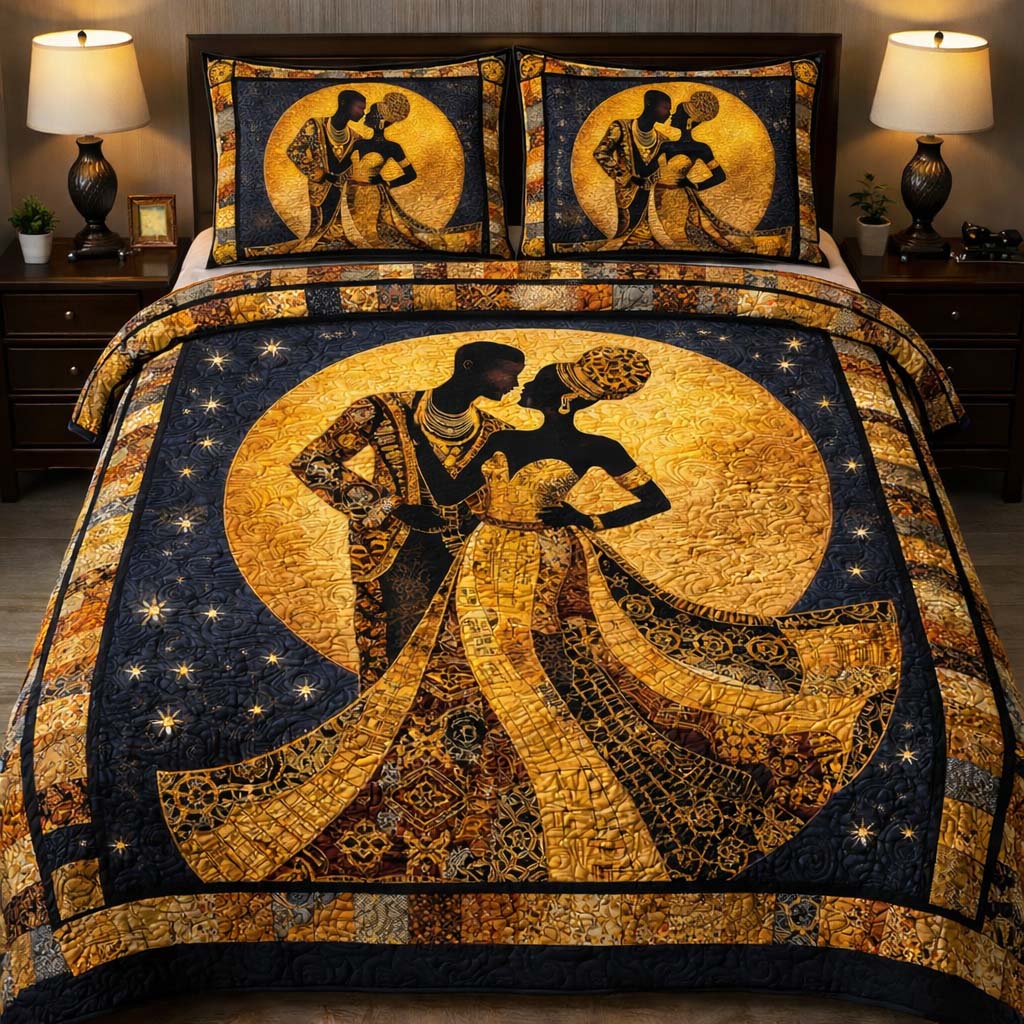 Eternal Tribal Love Quilted Bedding Set Bed Room Art Black History Month Gifts