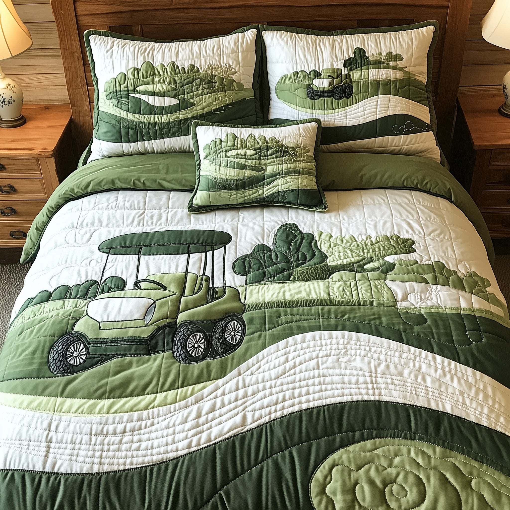 Fairway Dreams Quilted Bedding Set Bedroom Furniture Ideas Cool Golf Gifts