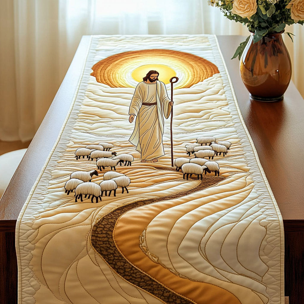 Faithful Journey Quilted Table Runner Festive Table Runners Christmas Presents For Christians