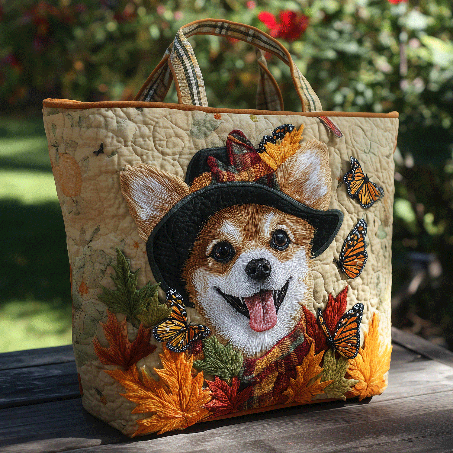 Fall Chihuahua Joy Quilted Tote Bag Good Shoulder Bags Chihuahua Merchandise