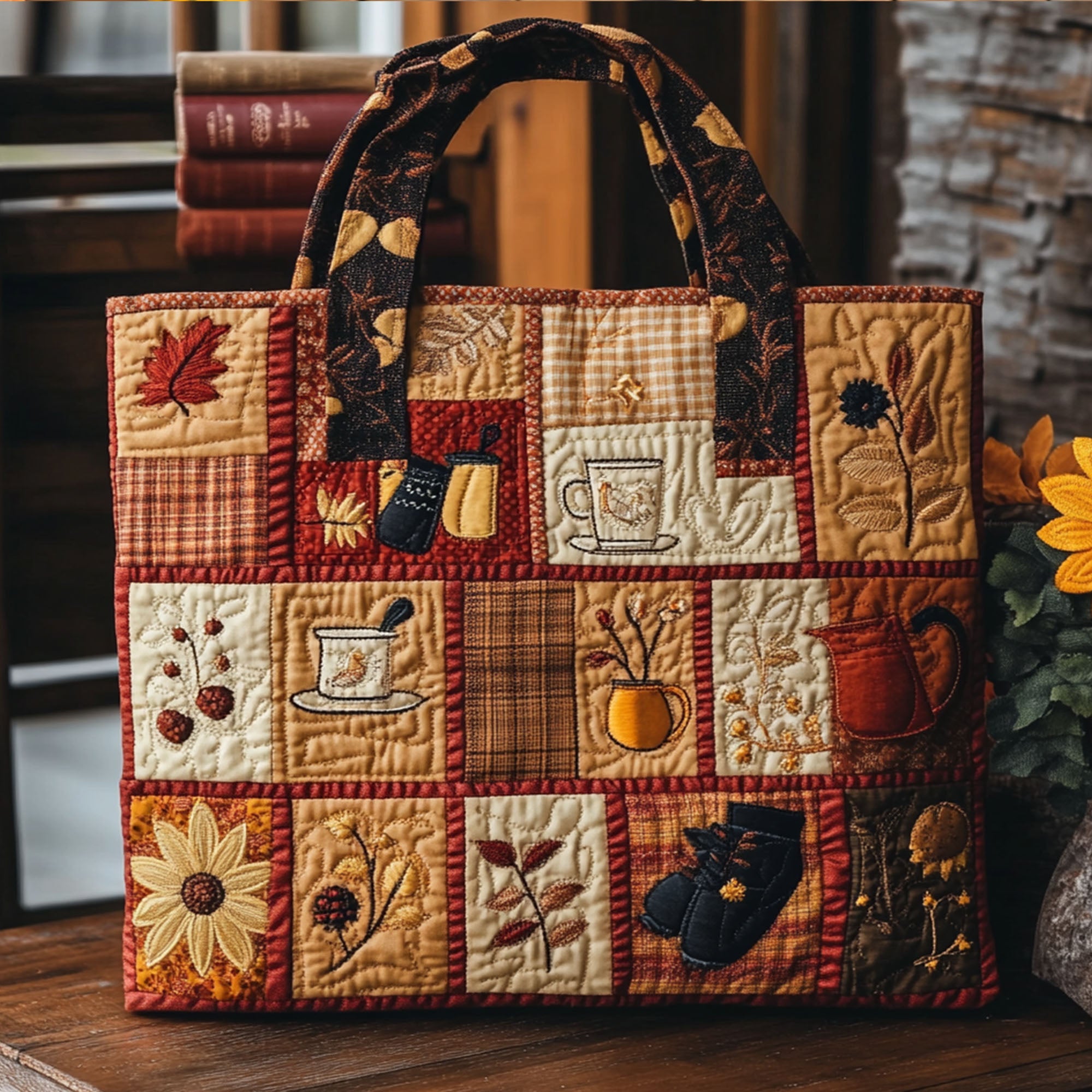Fall Colors Quilted Tote Bag Shoulder Bag Sale Presents For Stepmom