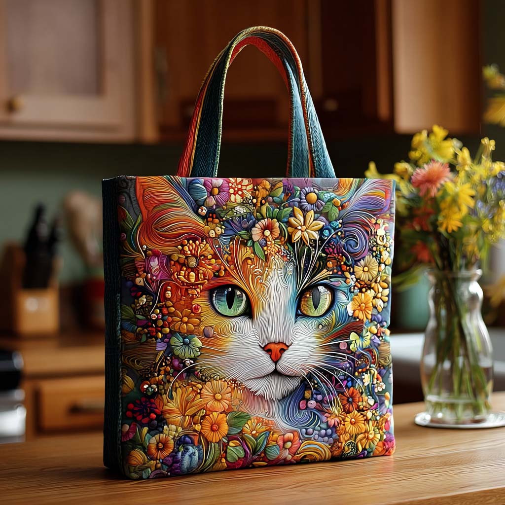 Feline Friends Quilted Tote Bag Best Bags For Women Cat Christmas Gifts