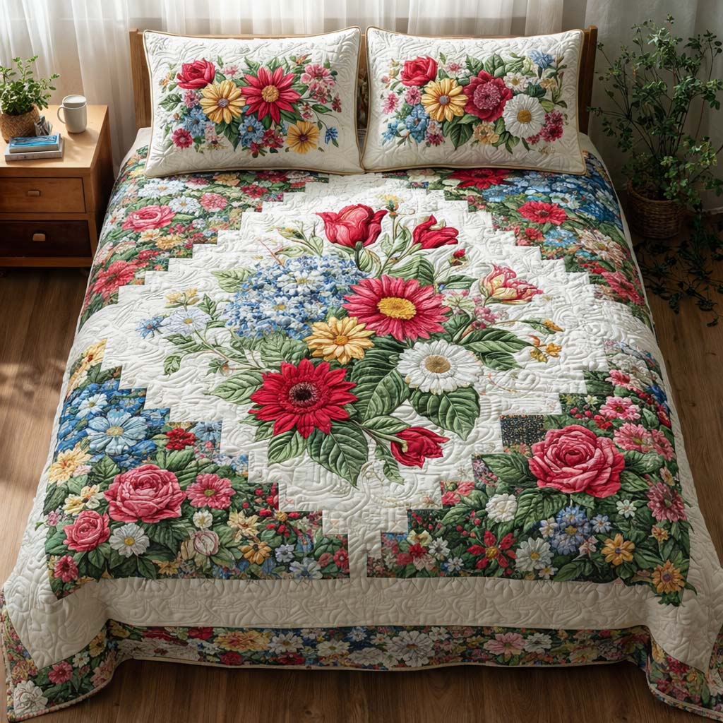 Floral Elegance Quilted Bedding Set Best Sheets Ever Mothers Day Present Ideas