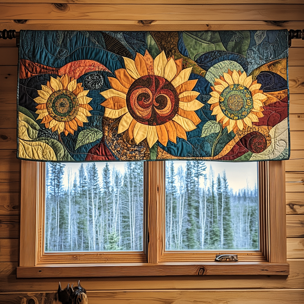 Floral Solace Quilted Valance Christmas Entry Way Decor Flower Daisy Gift Items