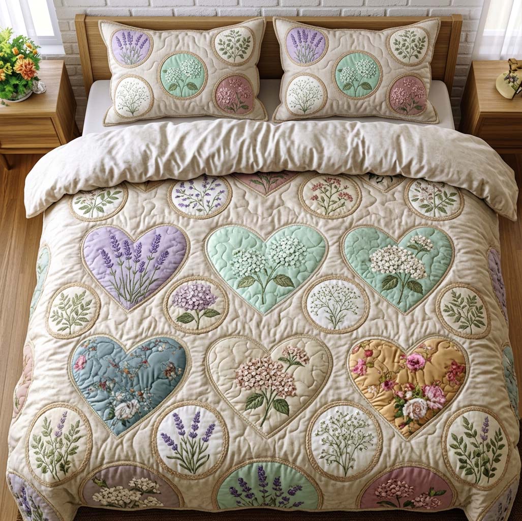 Flower Patchwork Quilted Bedding Set Bed Decor Ideas Awesome Mother's Day Gifts For Mom