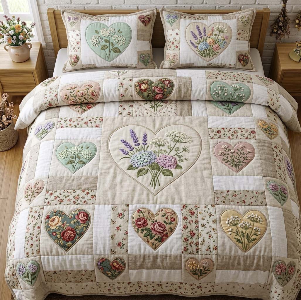 Flower Patchwork Quilted Bedding Set Best Sheets Ever Unique Mother's Day Gifts