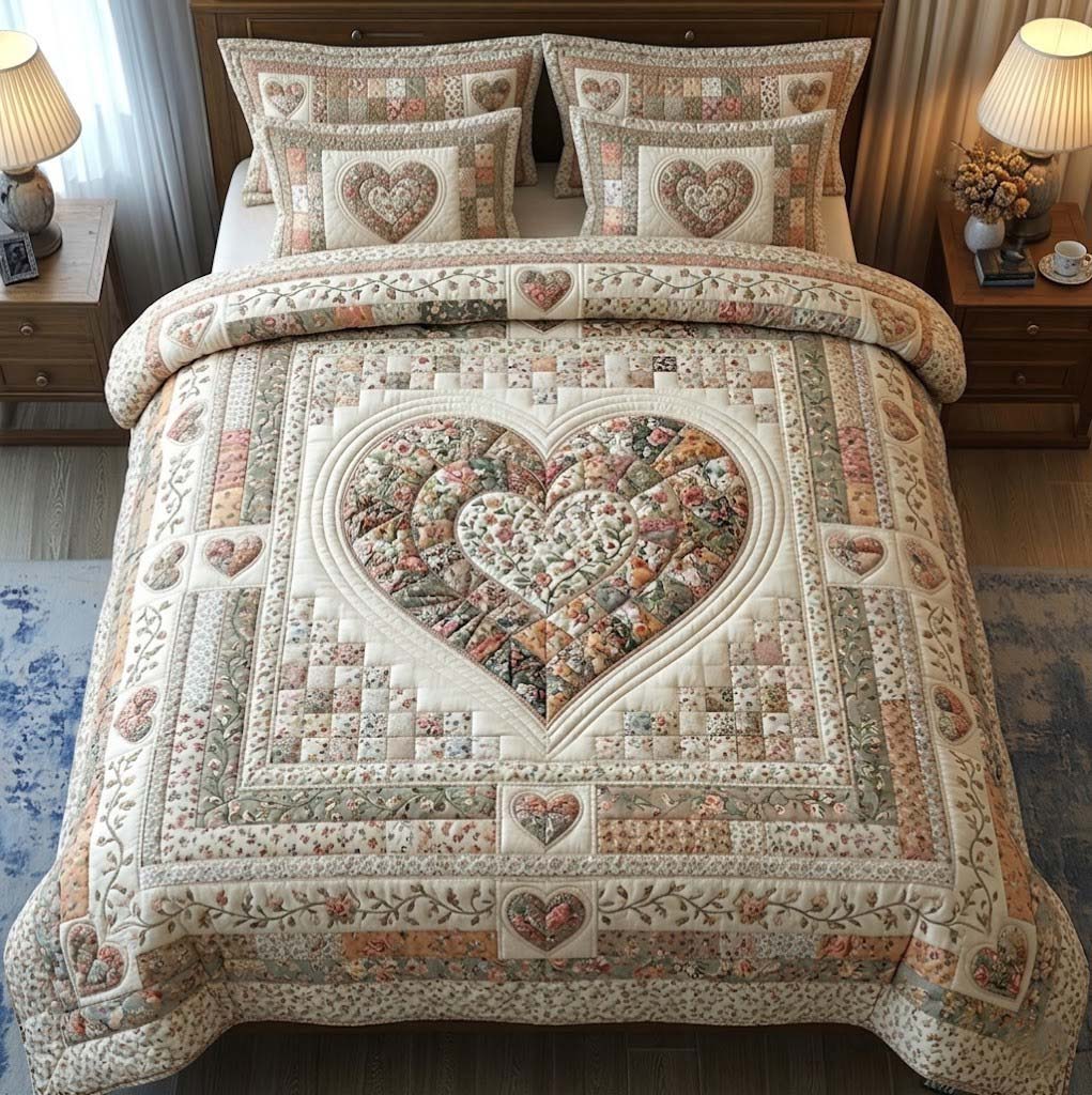 Flower Patchwork Quilted Bedding Set Cool Bedroom Ideas Mother' Day Special Gifts
