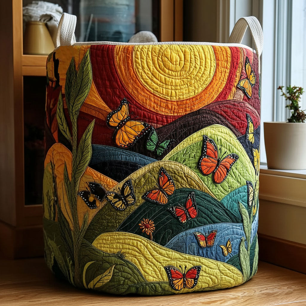 Forest Butterfly Quilted Laundry Basket Laundry Bins Best Gifts For Your Mom