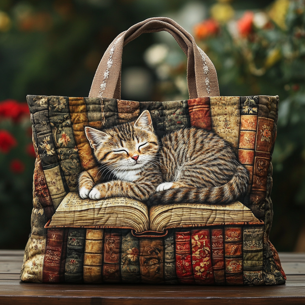 Forest Cat Quilted Tote Bag Tote Bag Shoulder Cat Gifts For Xmas
