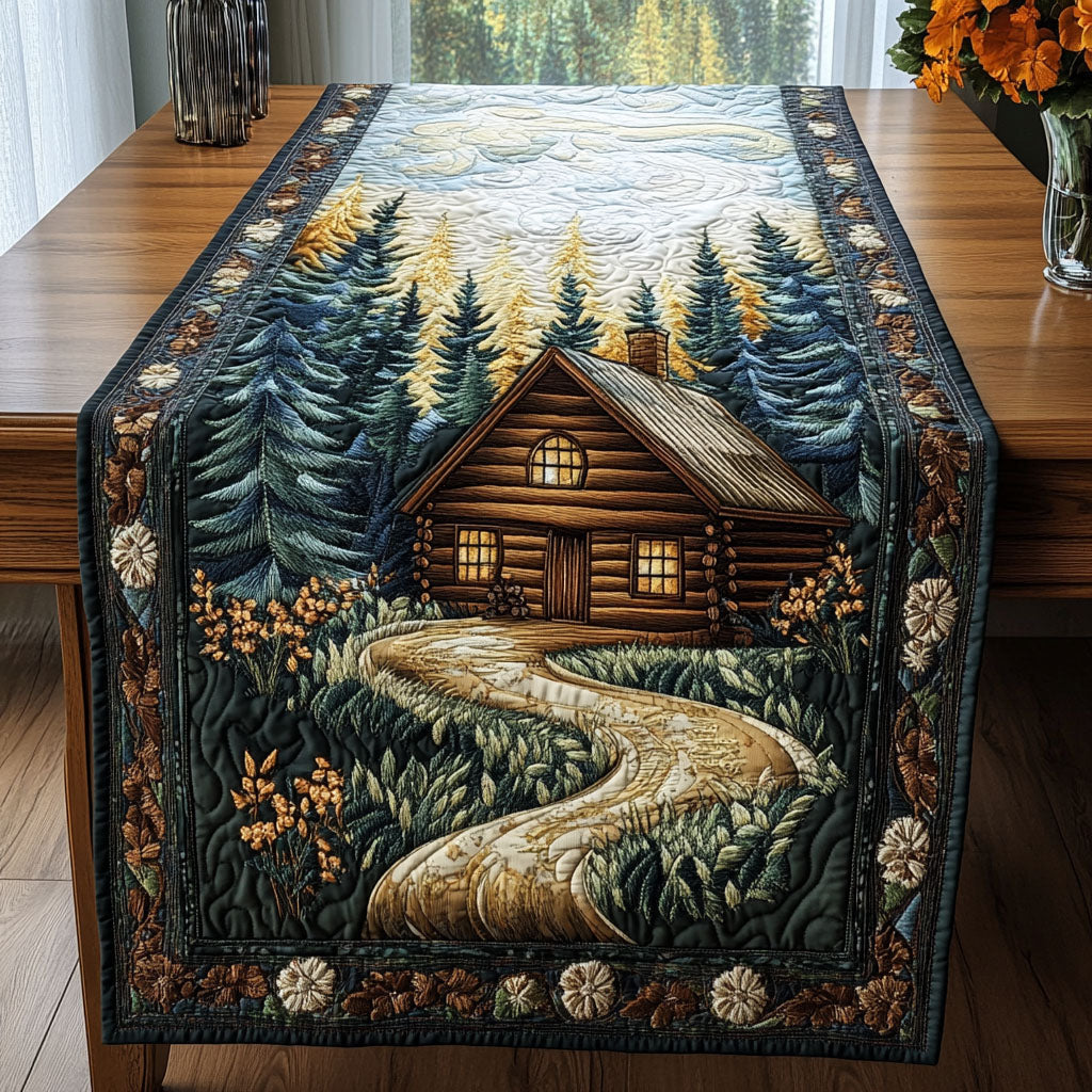 Forest Lodge Glow Quilted Table Runner Holiday Table Throw Good Family Gifts