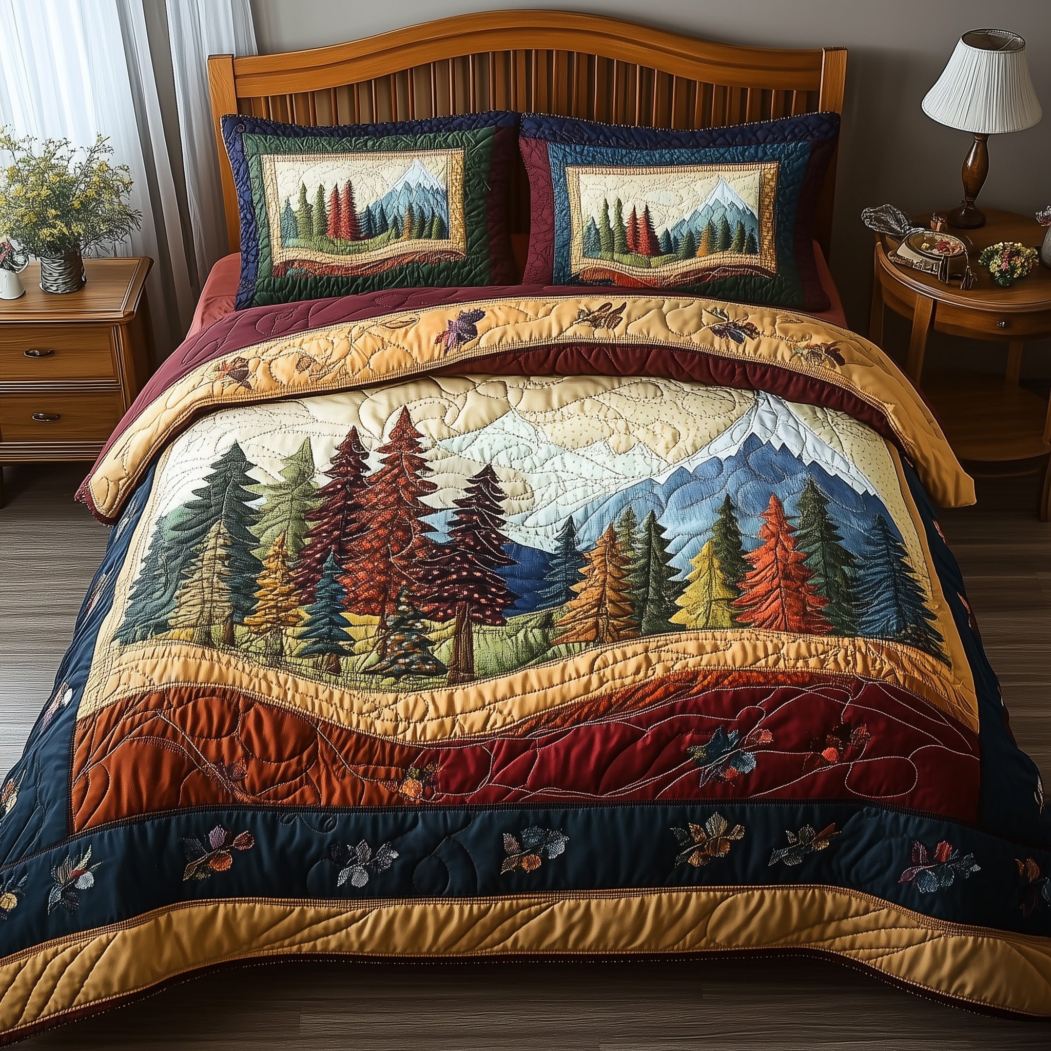 Forest Vibe Quilted Bedding Set Bedroom Furniture Ideas Fathers Day Gifts Special