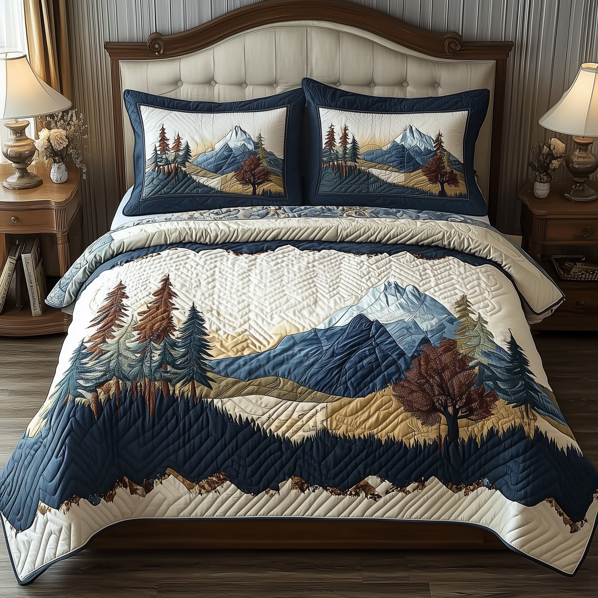 Forest Vibe Quilted Bedding Set Best Bedsheets Father's Day Presents For Dad To Be