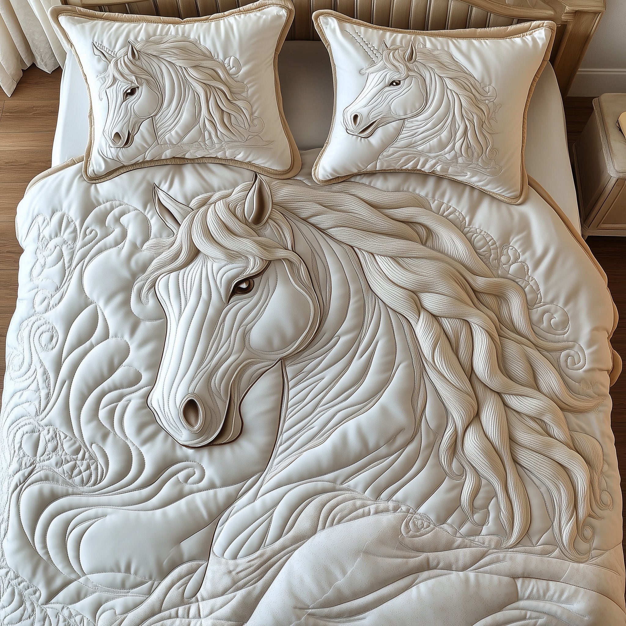 Freedom Horse Quilted Bedding Set Best Queen Sheets Unique Gifts For Horse Owners
