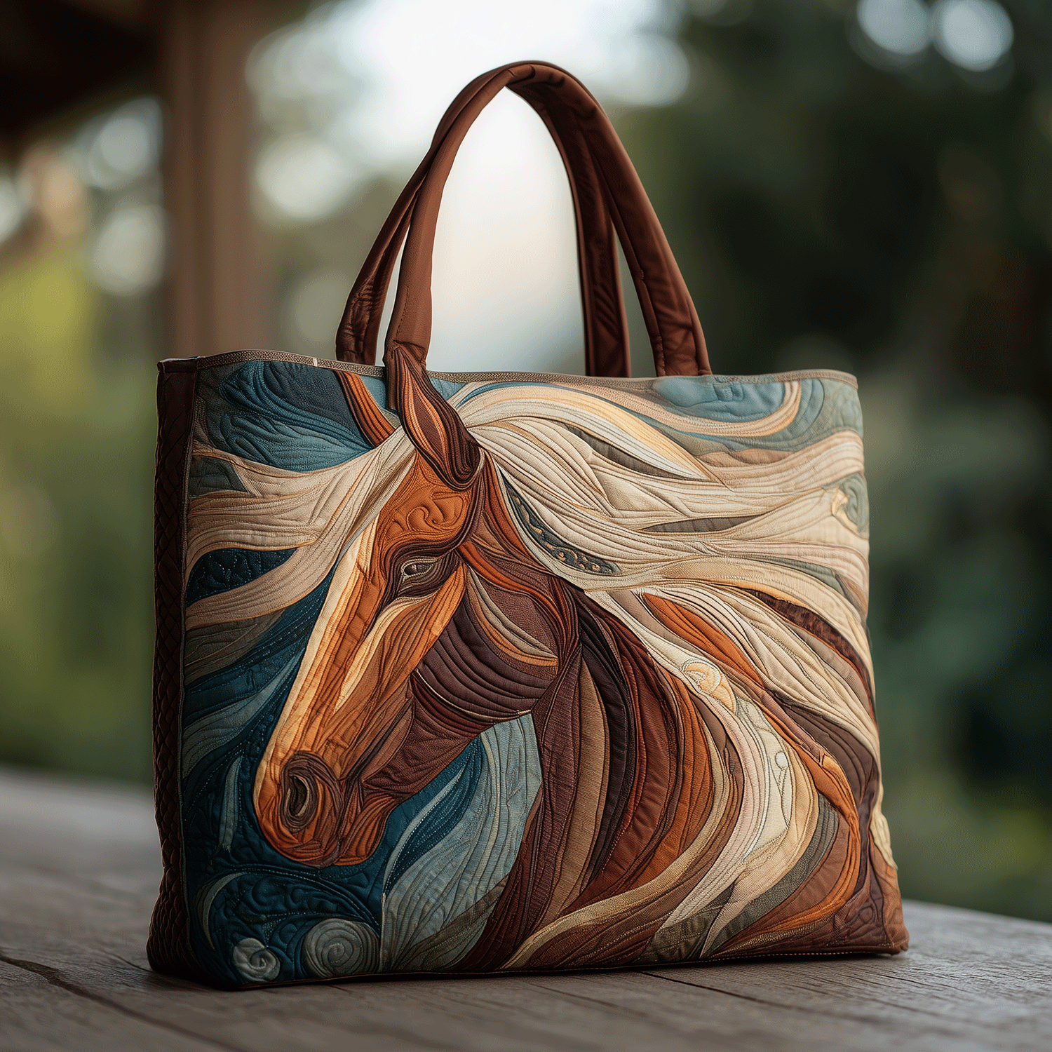 Freedom Rider Quilted Tote Bag High Quality Totes Christmas Gifts For Horse Lovers