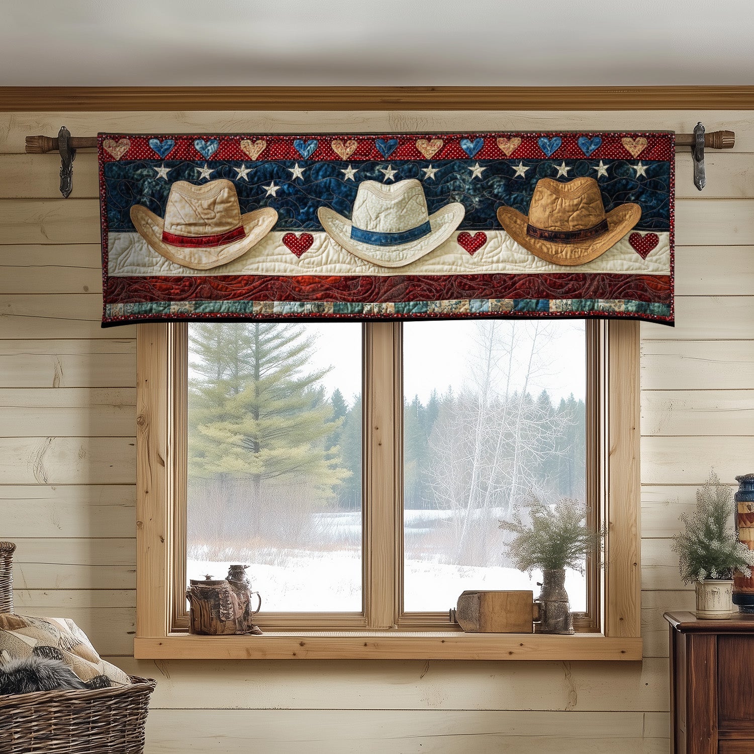 Freedom Rides Tall Quilted Valance Front Door Decor Cool Gifts For Cowboys